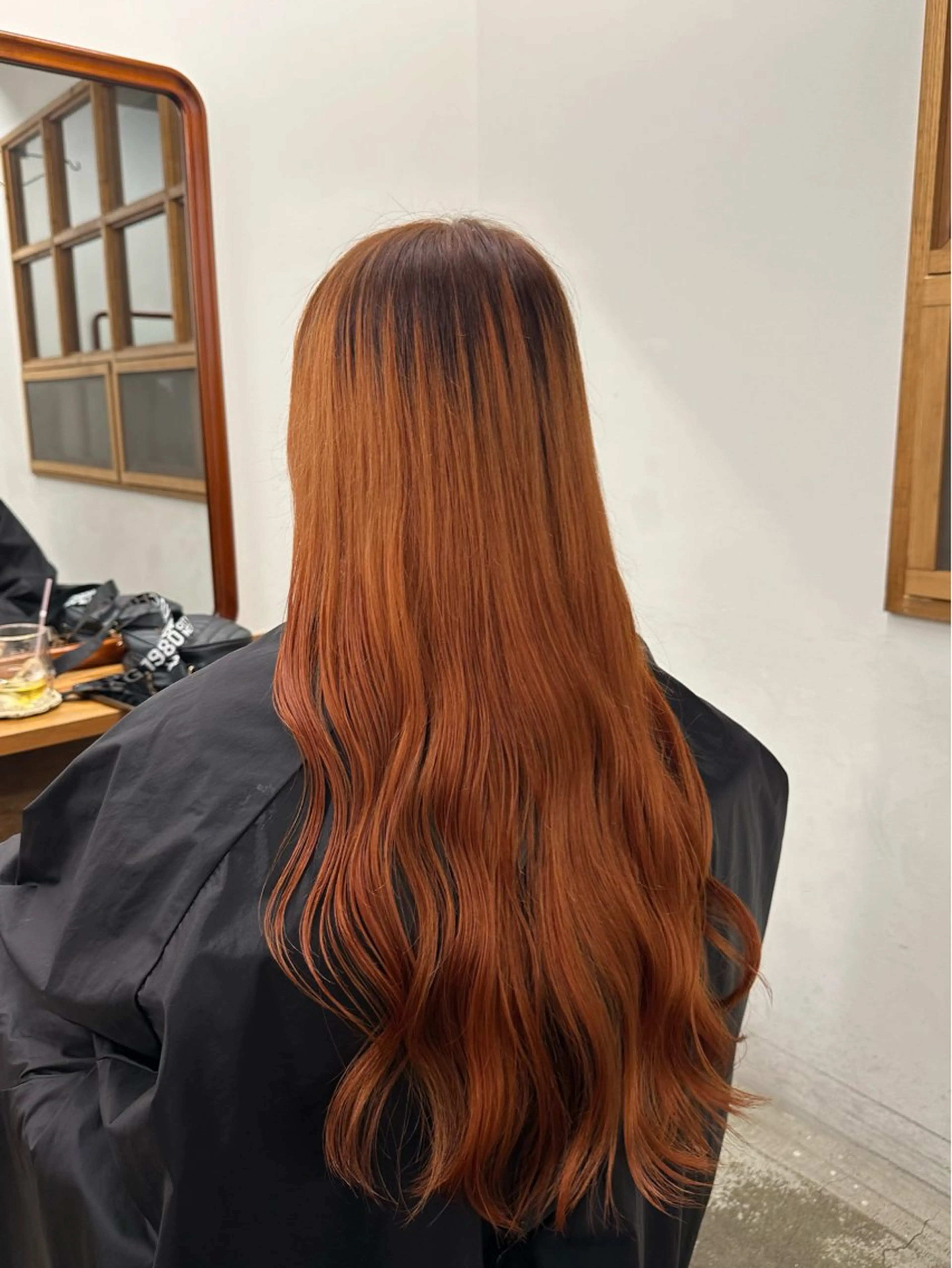 ロング カラー ブリーチ グラデーションカラー オレンジ ヘアカラー トリートメント CERISIER7 まさきのヘアスタイル