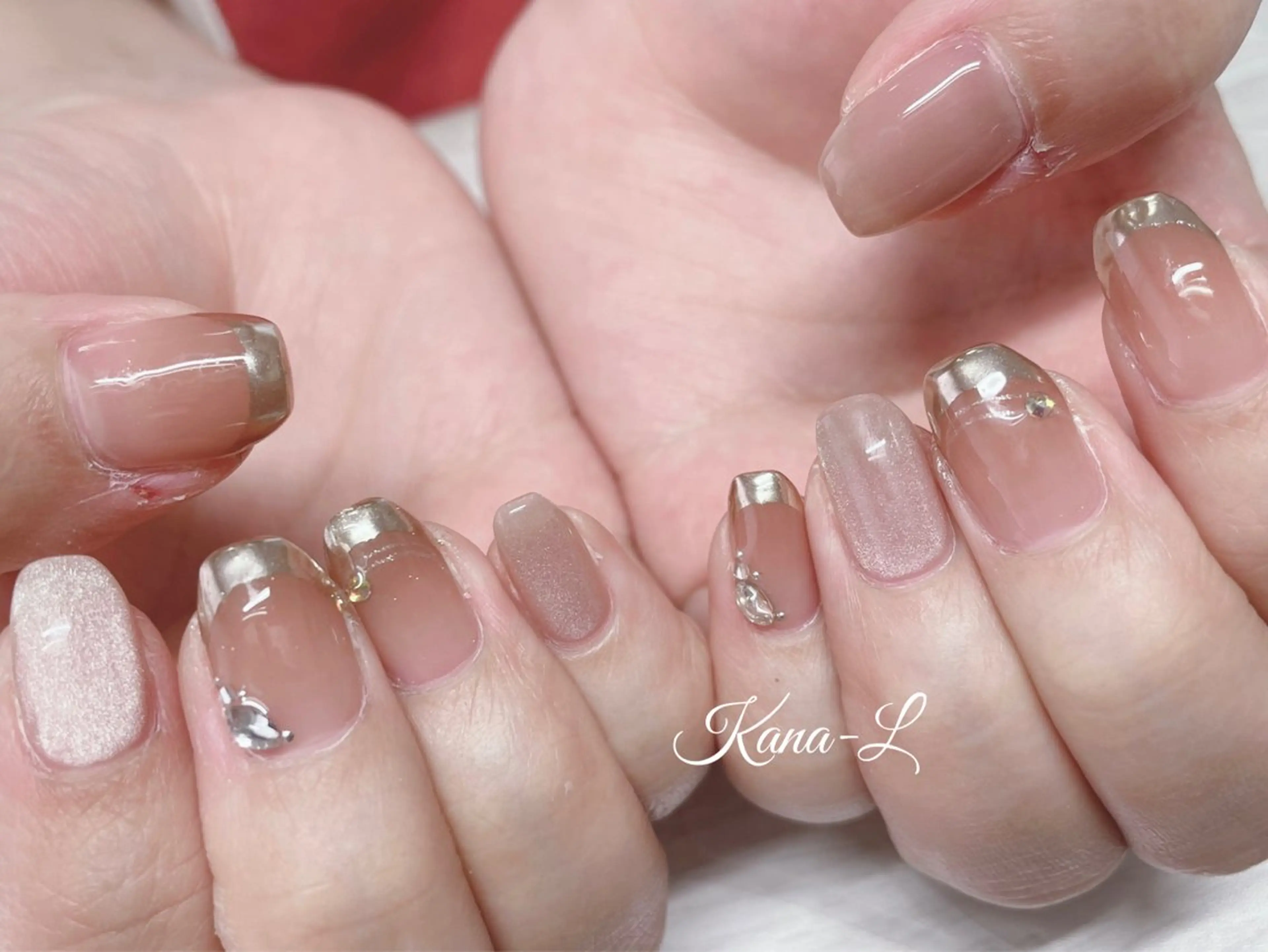 ネイル フレンチネイル ジェルネイル グラデーション 韓国ネイル マグネットネイル 芦辺 香奈のネイルデザイン