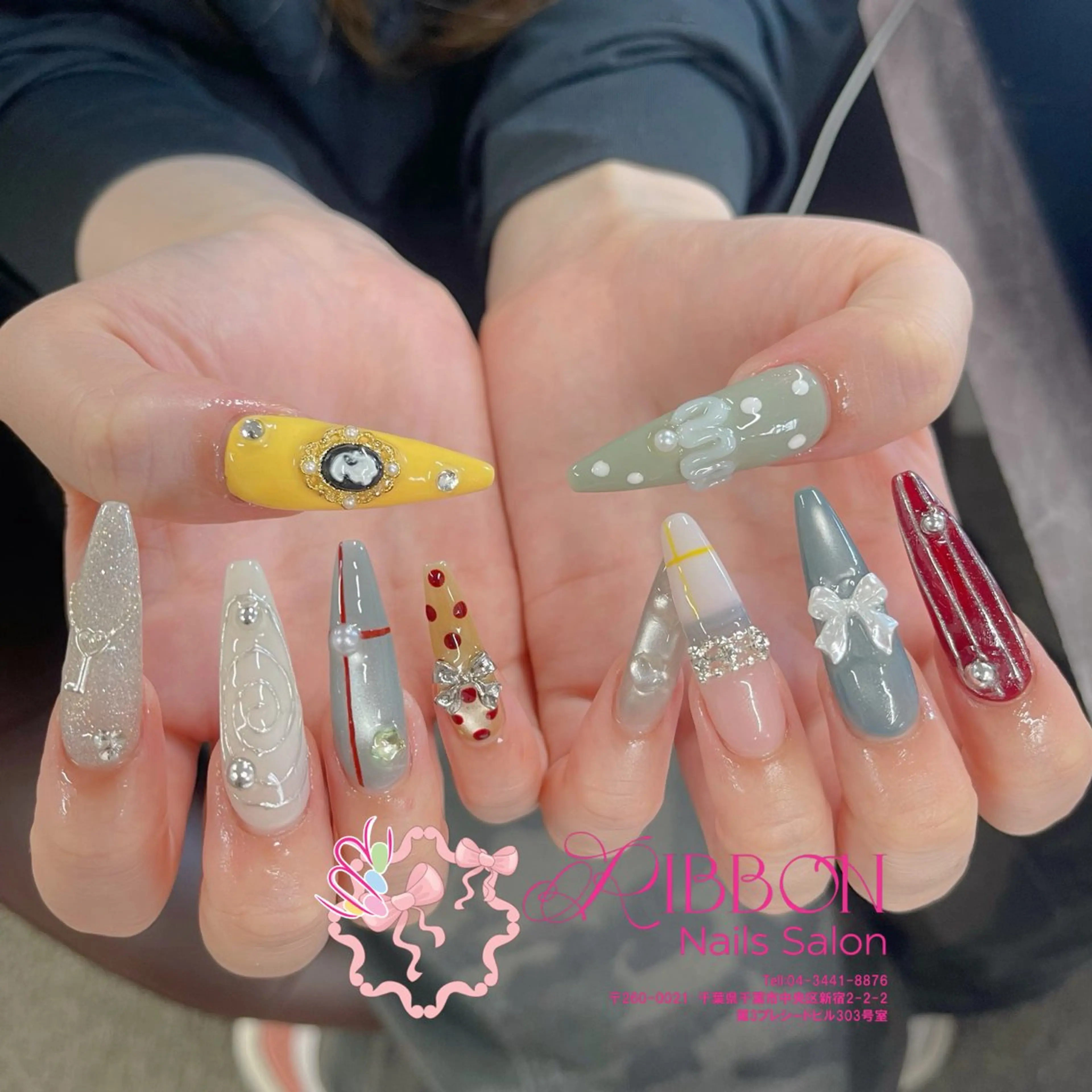 ネイル フレンチネイル ジェルネイル マグネットネイル 持ち込み ニュアンスネイル ハンドネイル Ribbonnail salonのネイルデザイン