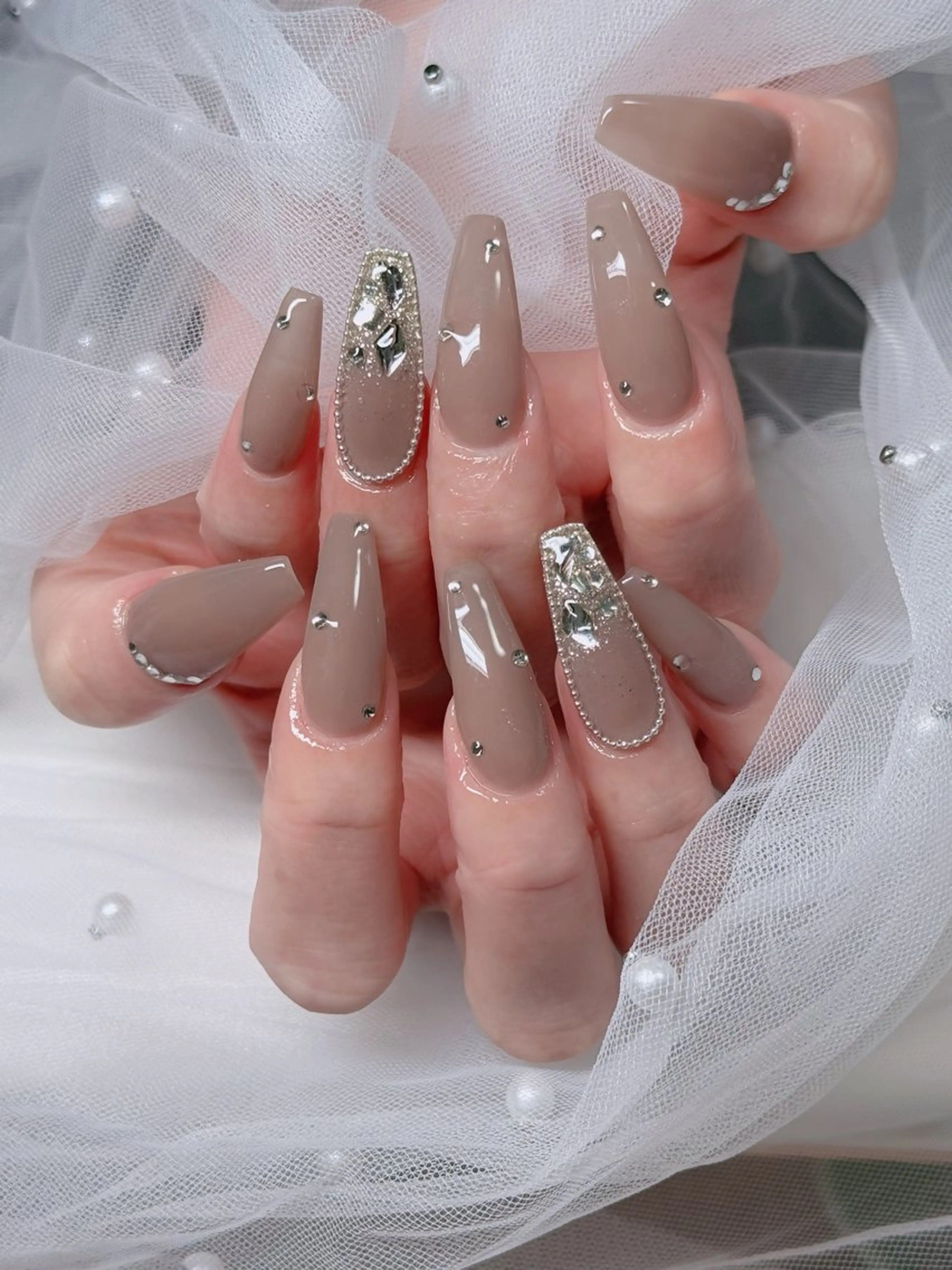 ネイル フレンチネイル ジェルネイル ガラスフレンチ ハロウィン ハート ハンドネイル H.baby Nail Salonのネイルデザイン