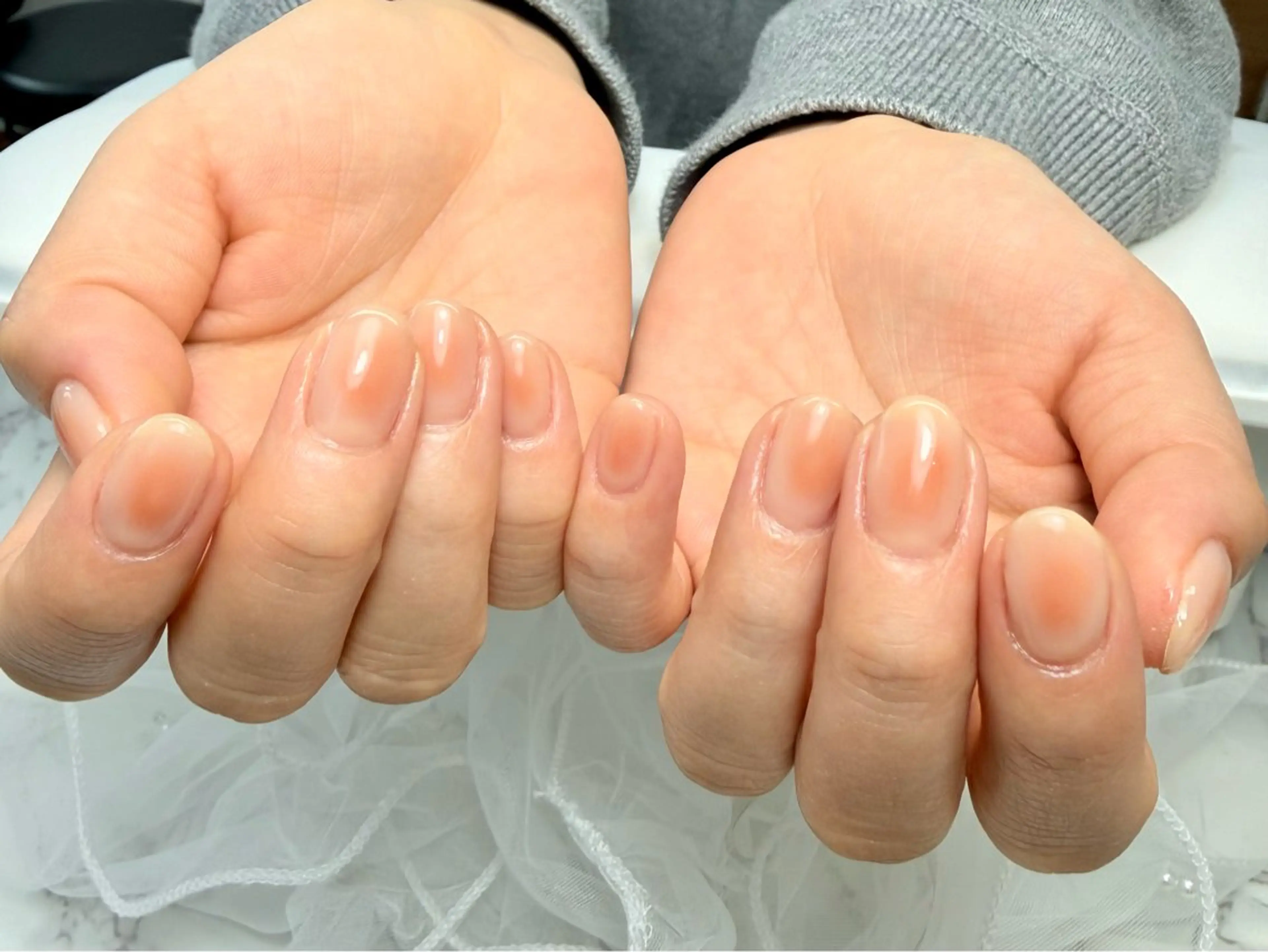 ネイル アートネイル チークネイル フラッシュネイル フラッシュマグ フレンチネイル M.N_ nailのネイルデザイン