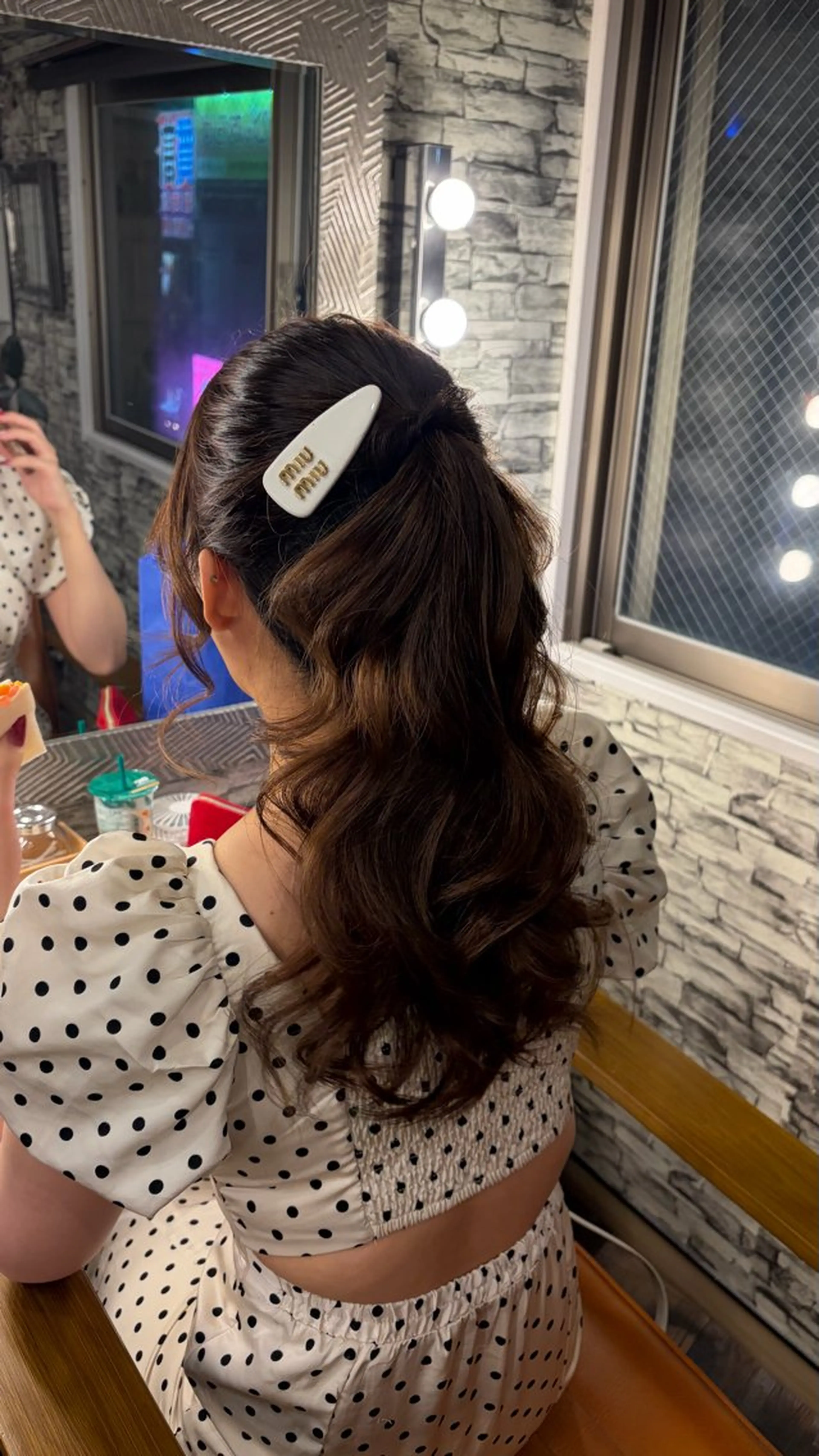 セミロング ヘアアレンジ ポニーテール hair make  Lucciのヘアスタイル