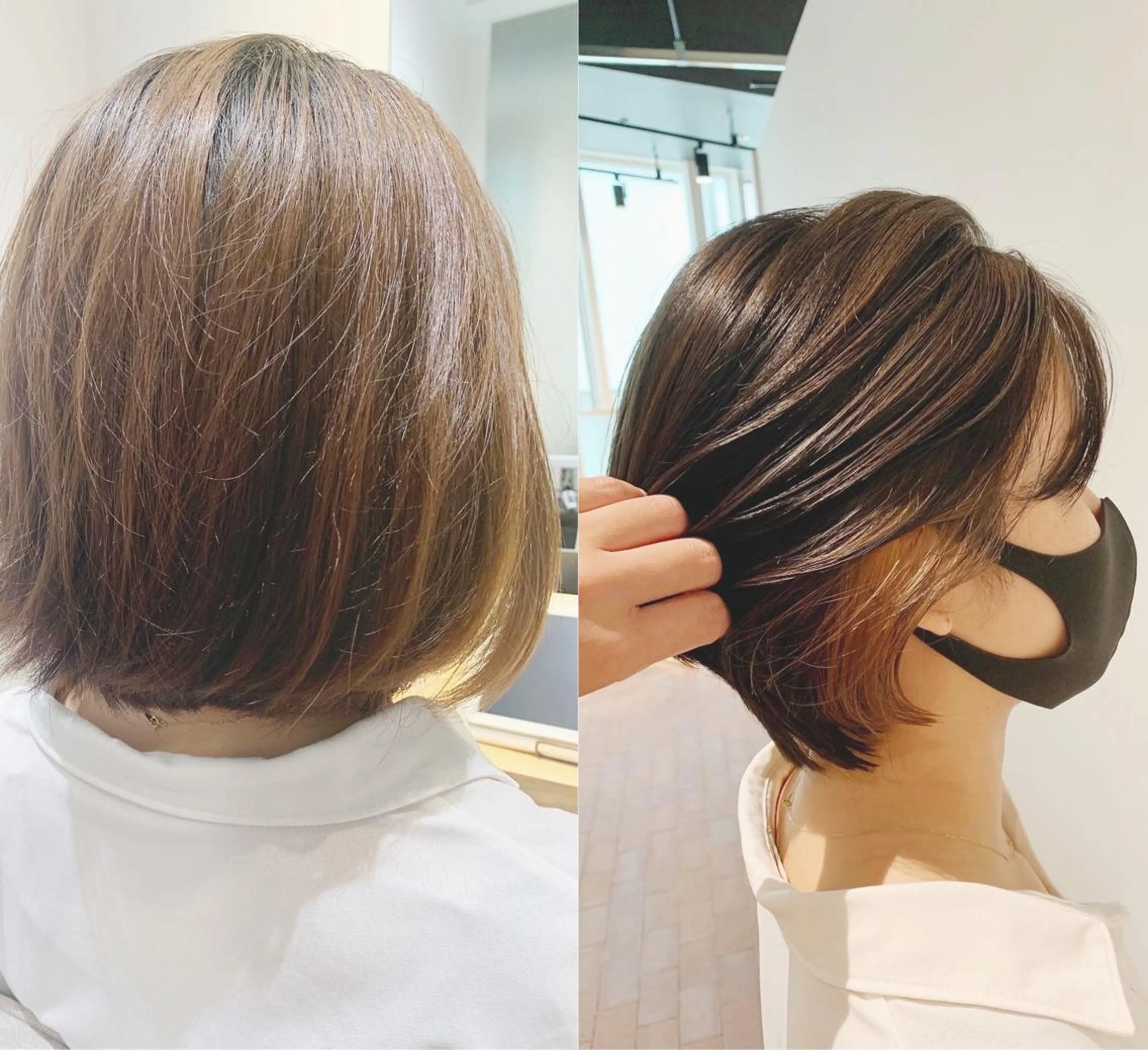ショート カラー カット ヘアカラー トリートメント 透明感カラー ボブ 髪と心を整える美容師のヘアスタイル