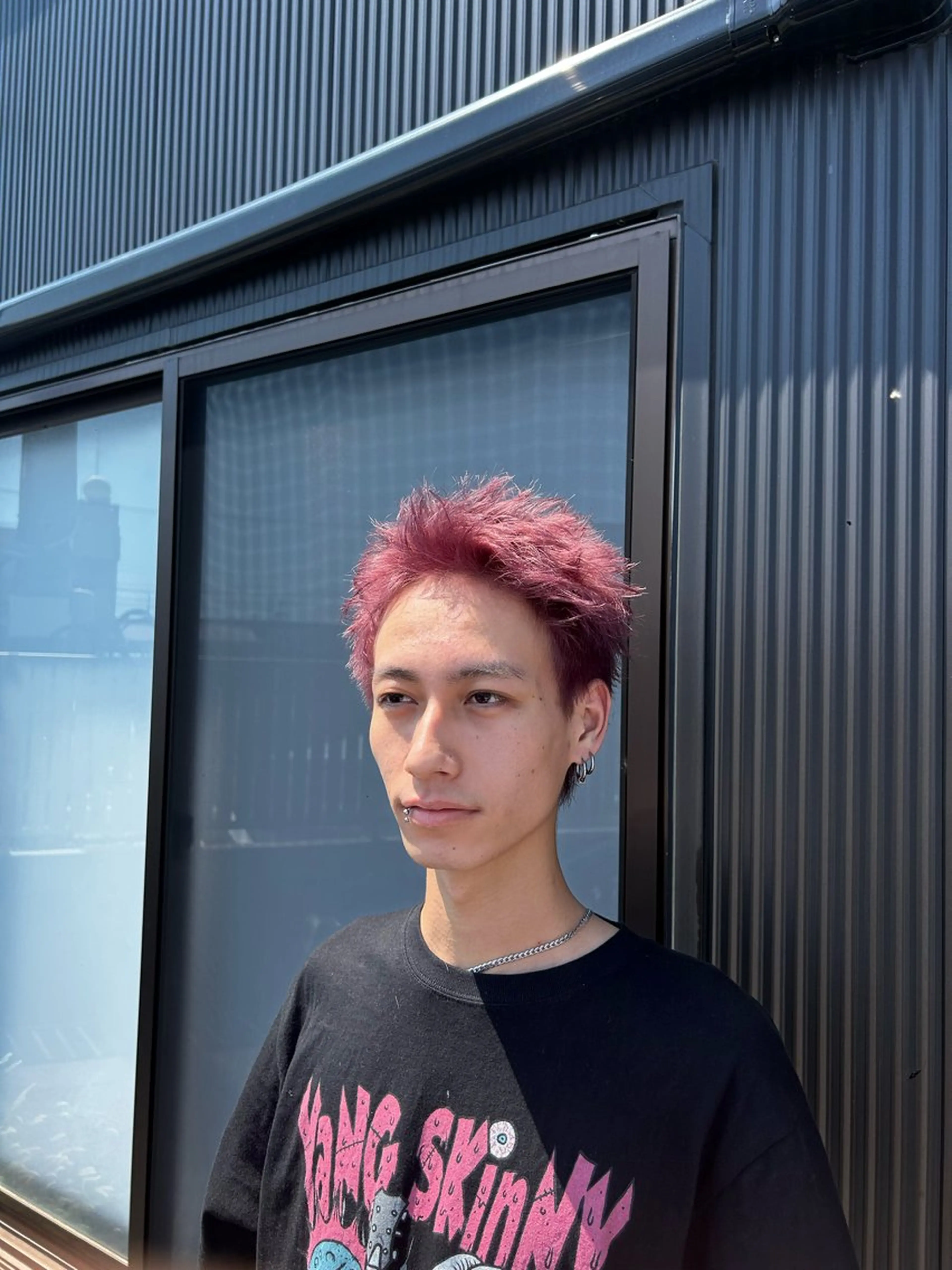 ショート カラー メンズ ピンクカラー ショートヘア カット ヘアカラー メンズカット/ メンズパーマ/佐藤のヘアスタイル