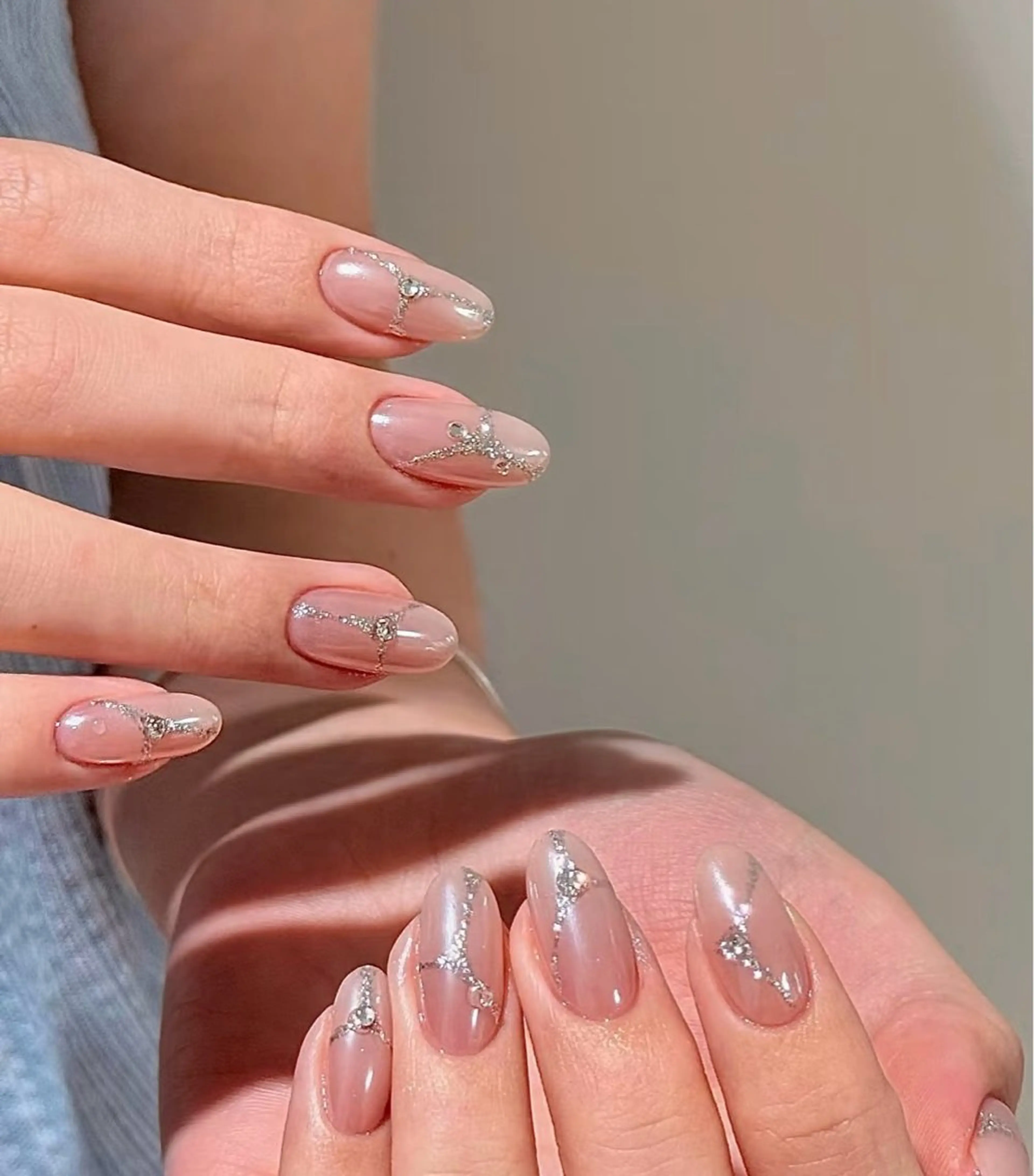 ネイル アートネイル オーロラネイル クリアネイル 長さ出し フレンチネイル MoriseNail Jr研修💜イシダのネイルデザイン