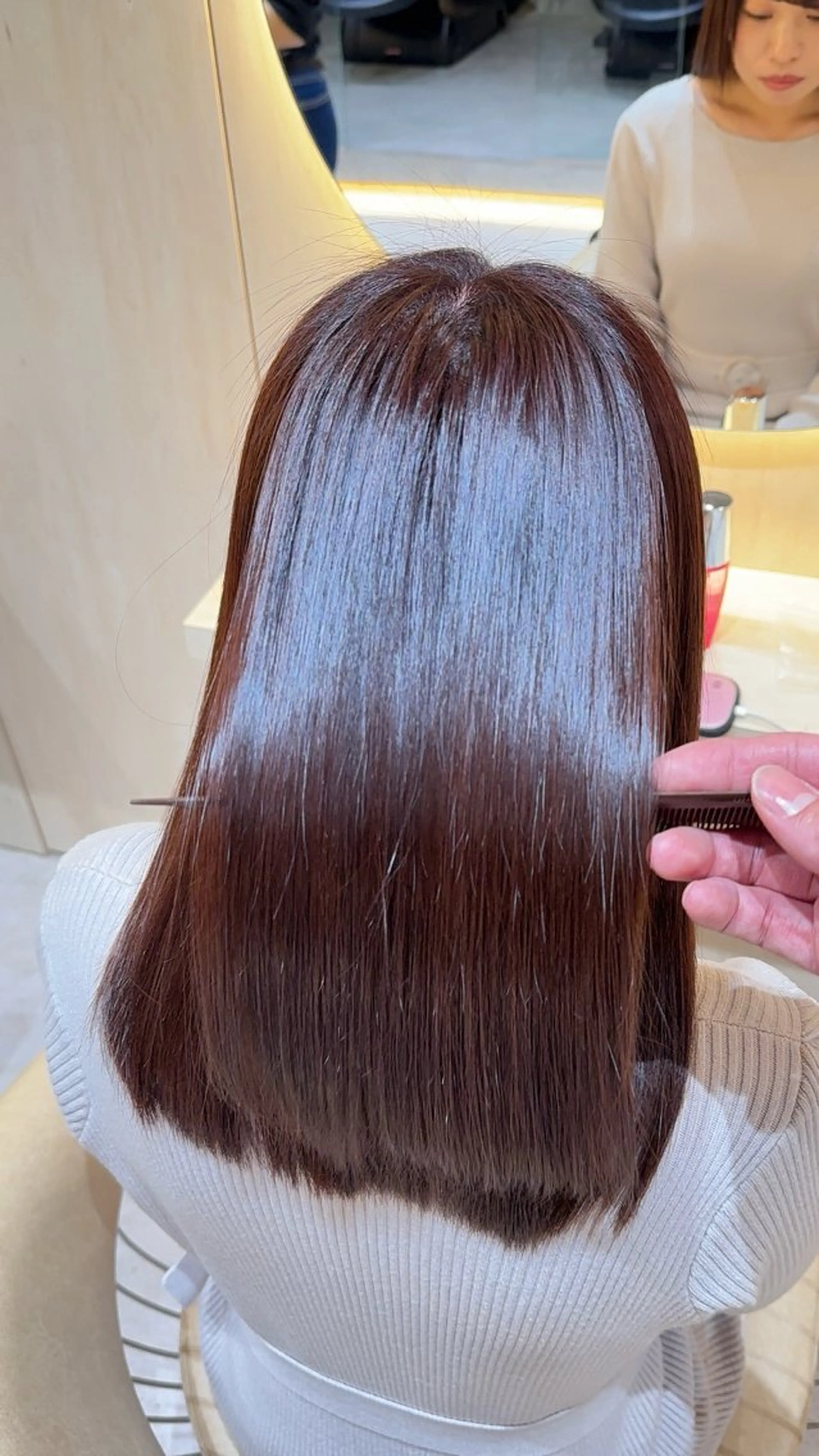 セミロング カラー カット ヘアカラー 縮毛矯正 レイヤー❣️縮毛矯 川村利幸のヘアスタイル