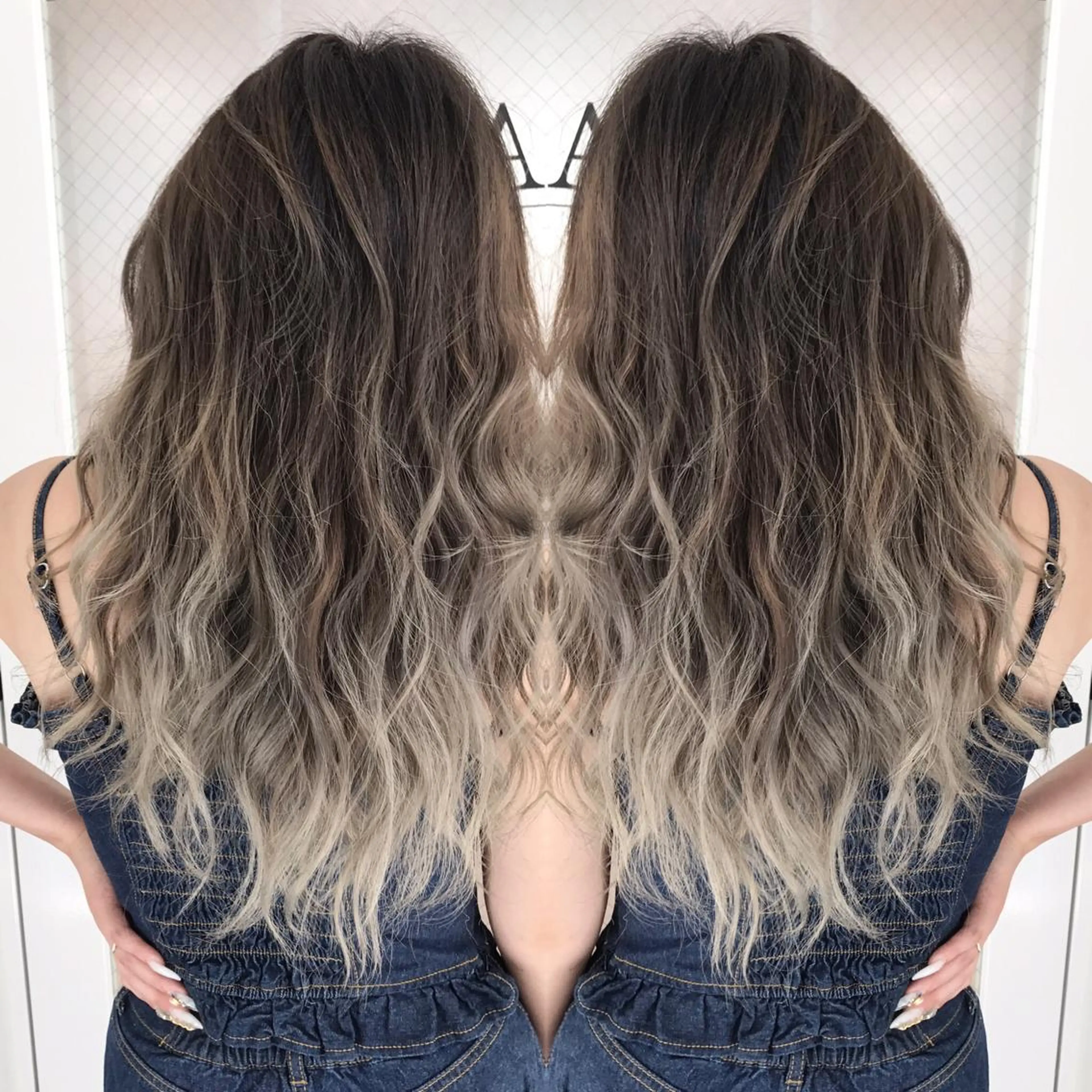 セミロング カラー ヘアアレンジ ヘアカラー トリートメント 縮毛矯正 髪質改善寺坂雄飛💐のヘアスタイル