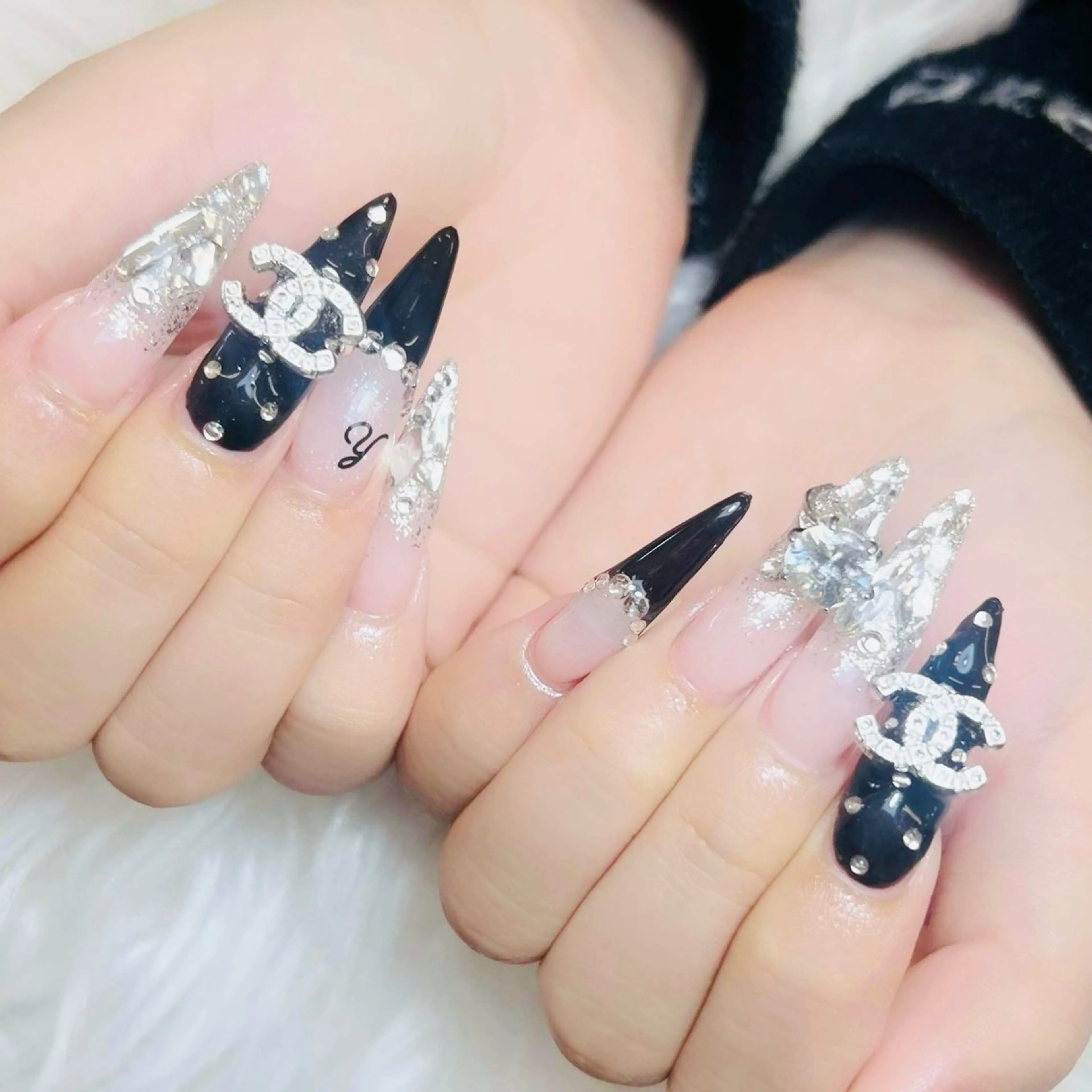 ネイル チークネイル 長さ出し フラッシュネイル フレンチネイル グラデーション ハンドネイル AN NAIL SALONのネイルデザイン