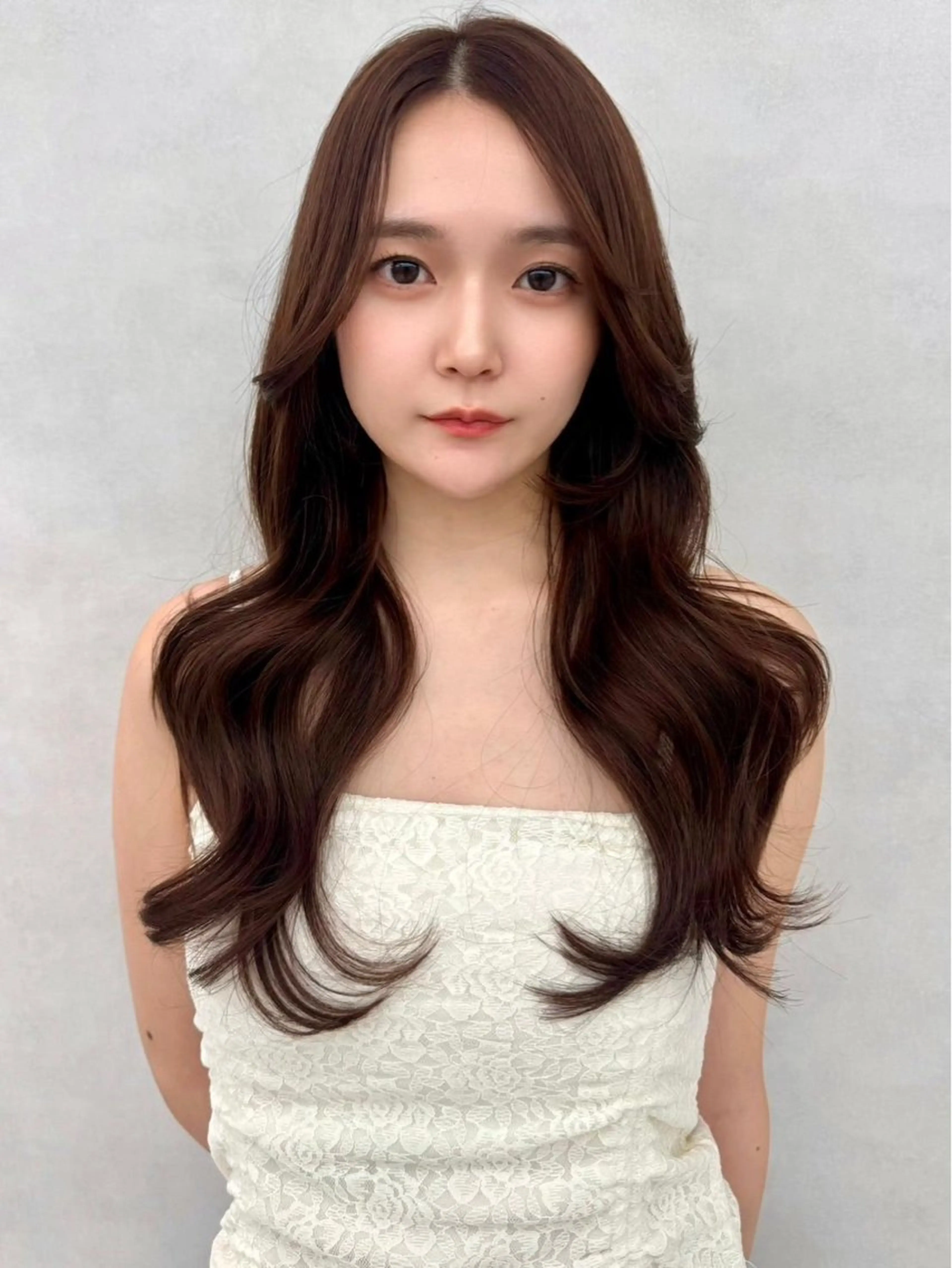 ロング カラー カット トリートメント 🇰🇷韓国レイヤー ケアカラー／田川佑紀のヘアスタイル