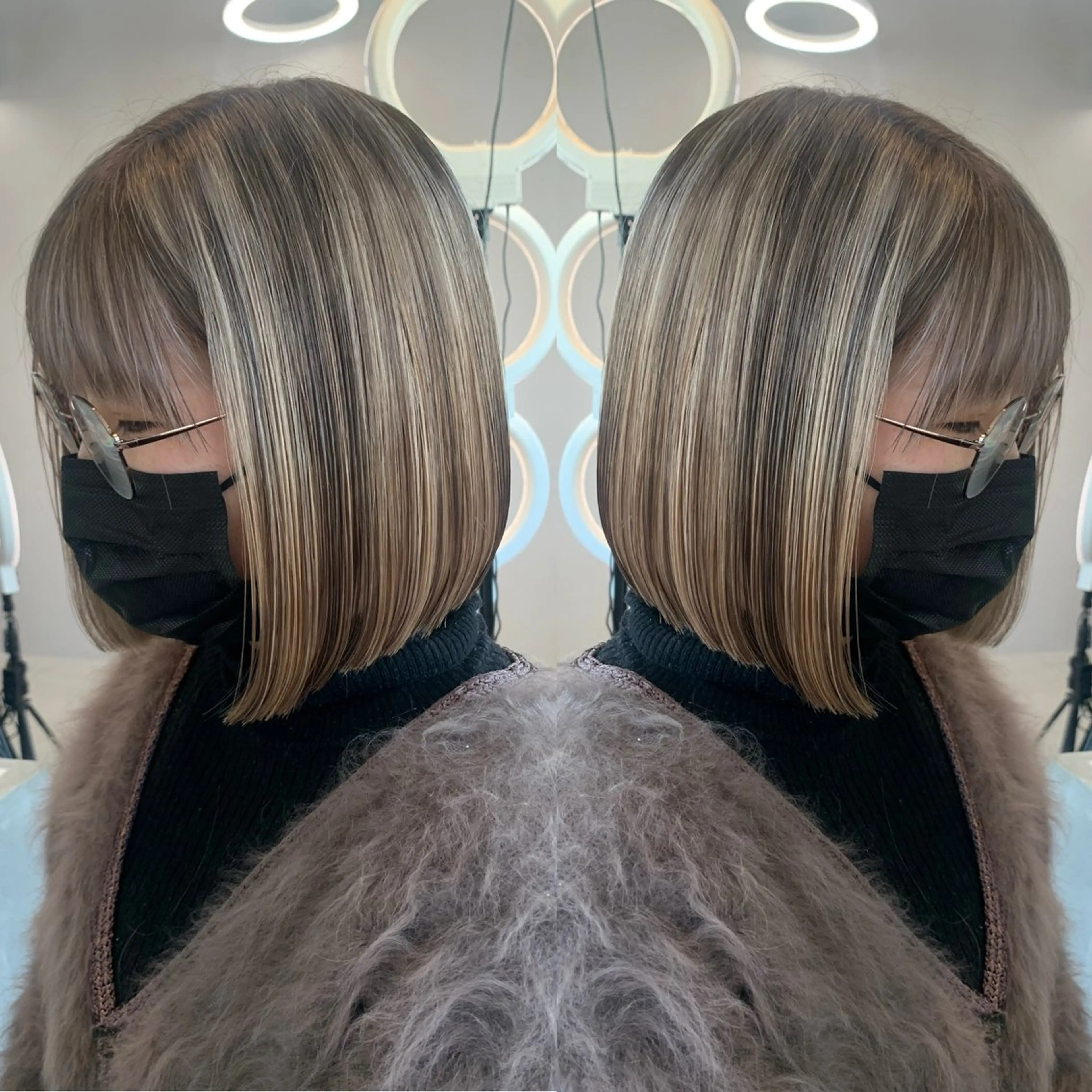 ショート ボブ カット ヘアカラー 大人上品特化 レイヤー🇺🇸山村のヘアスタイル