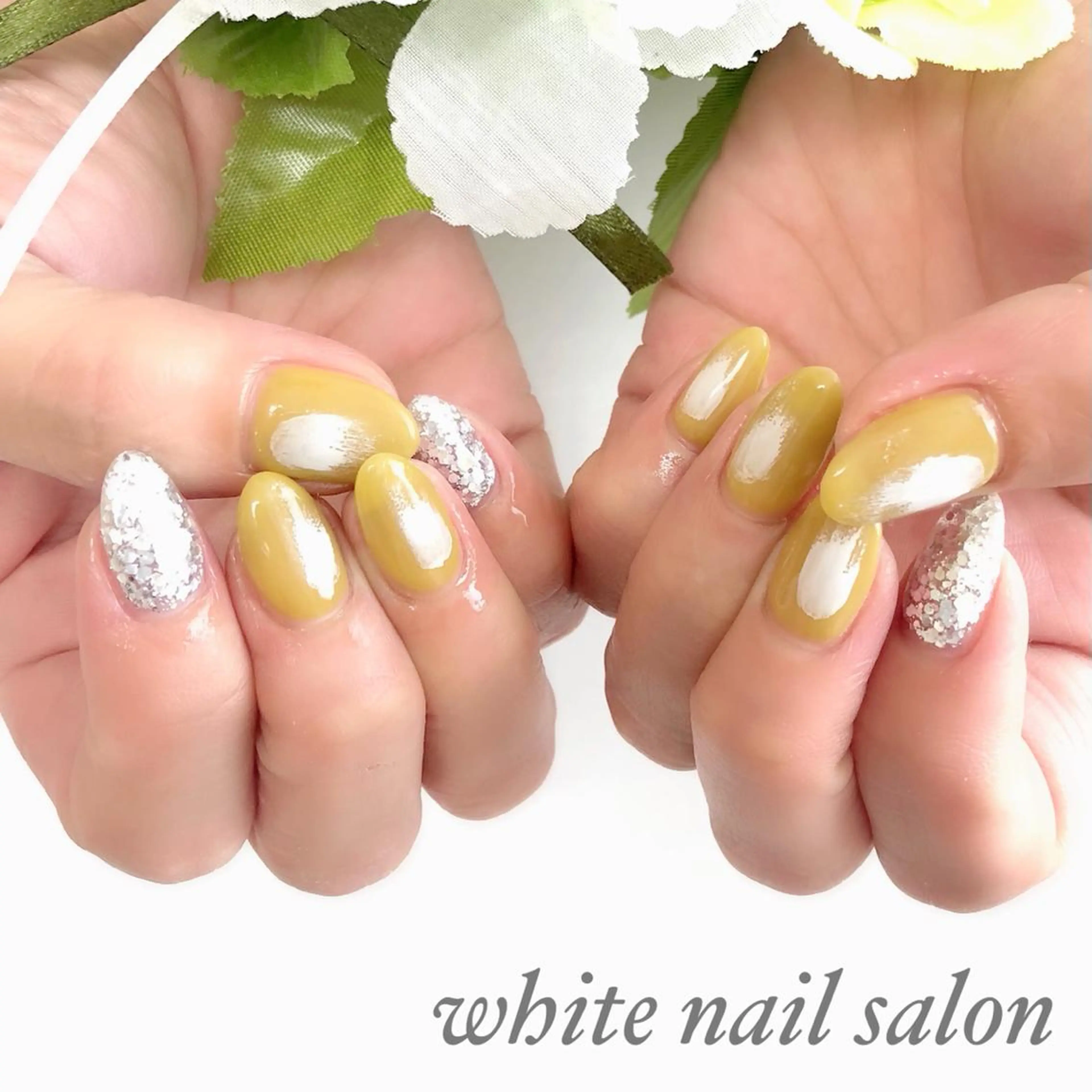 ネイル アートネイル フレンチネイル ジェルネイル ハードジェル 持ち込み ハンドネイル white nail salonのネイルデザイン