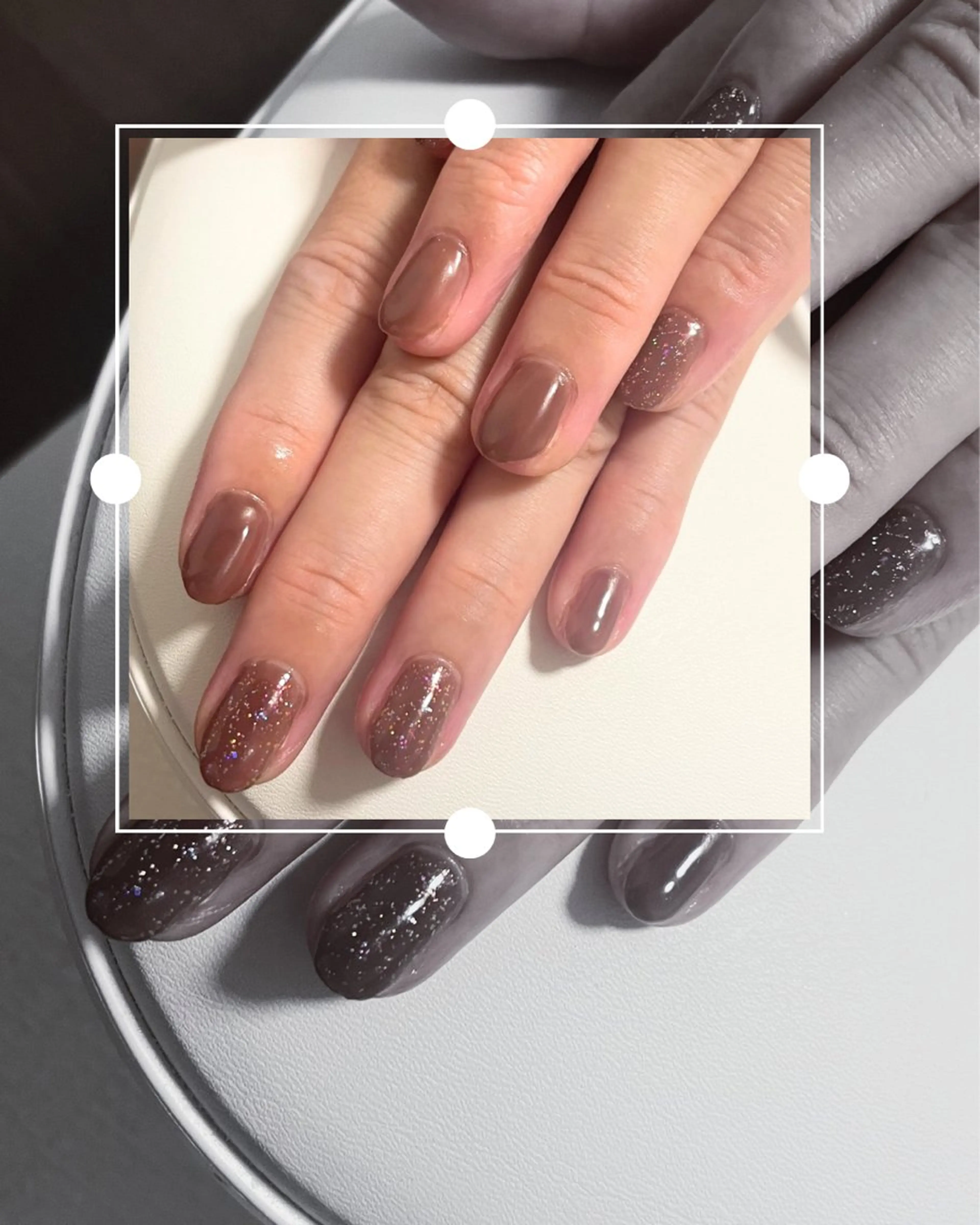 ネイル ブラウン ラメ(グリッター) ワンカラーネイル Pertica💅 Eriのネイルデザイン