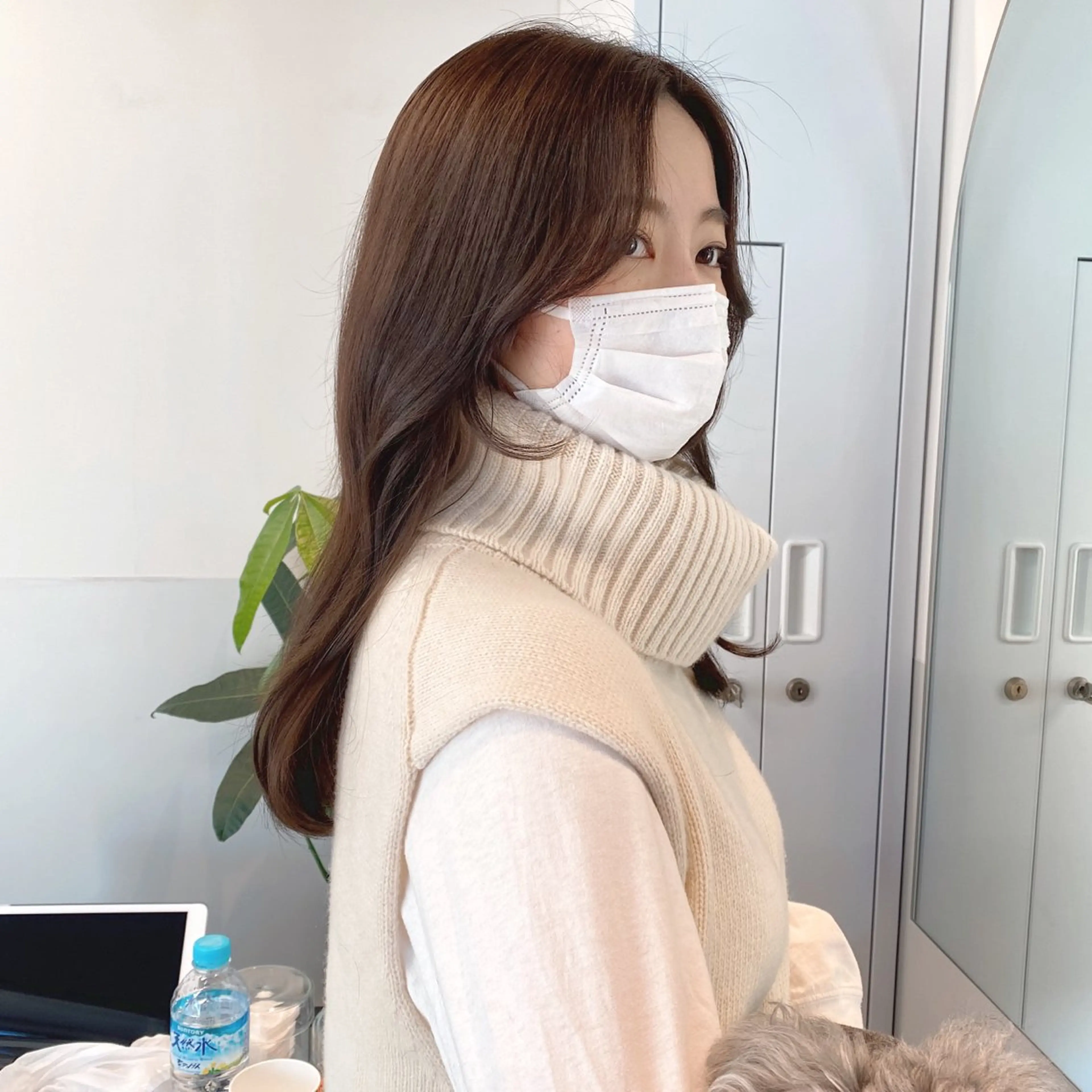 ミディアム カラー ヘアアレンジ 顔周りカット ブリーチなしカラー/ 髪質改善/寺門束のヘアスタイル