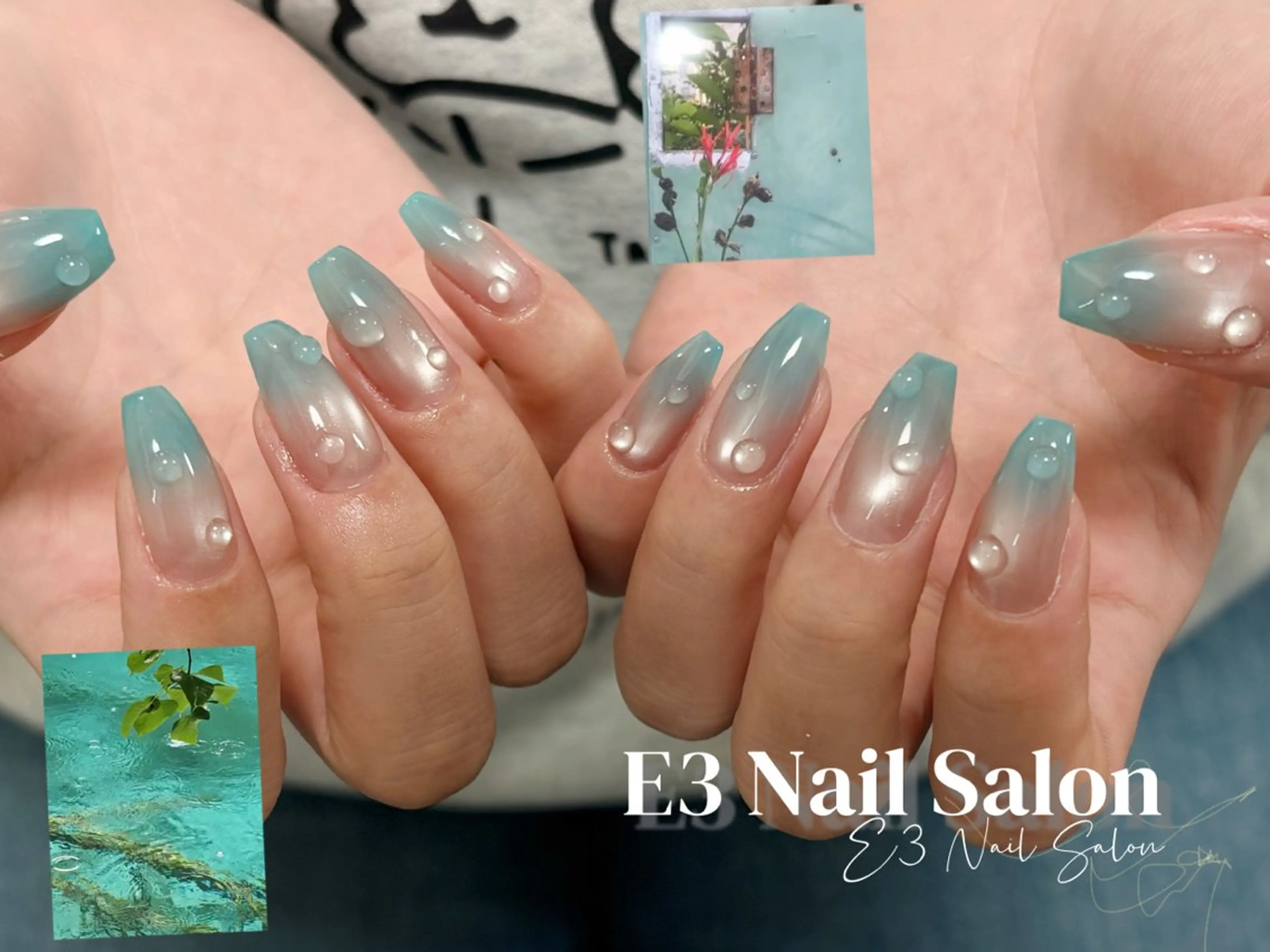 ネイル 桜ネイル フレンチネイル ジェルネイル ガラスフレンチ グラデーション ハンドネイル E3 Nail Salonのネイルデザイン