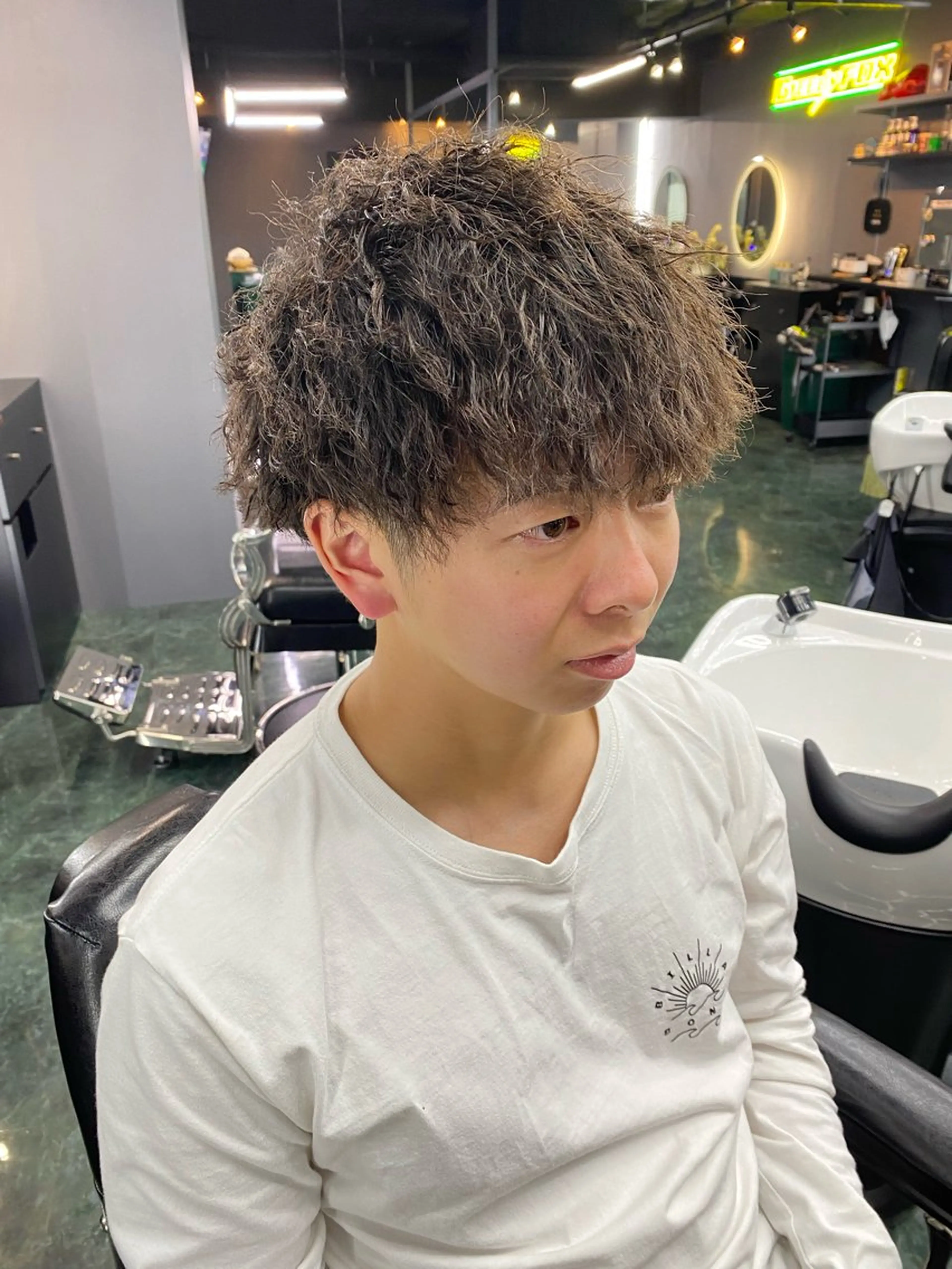 ミディアム パーマ dunhill 斉藤 大樹/メンズカットのヘアスタイル