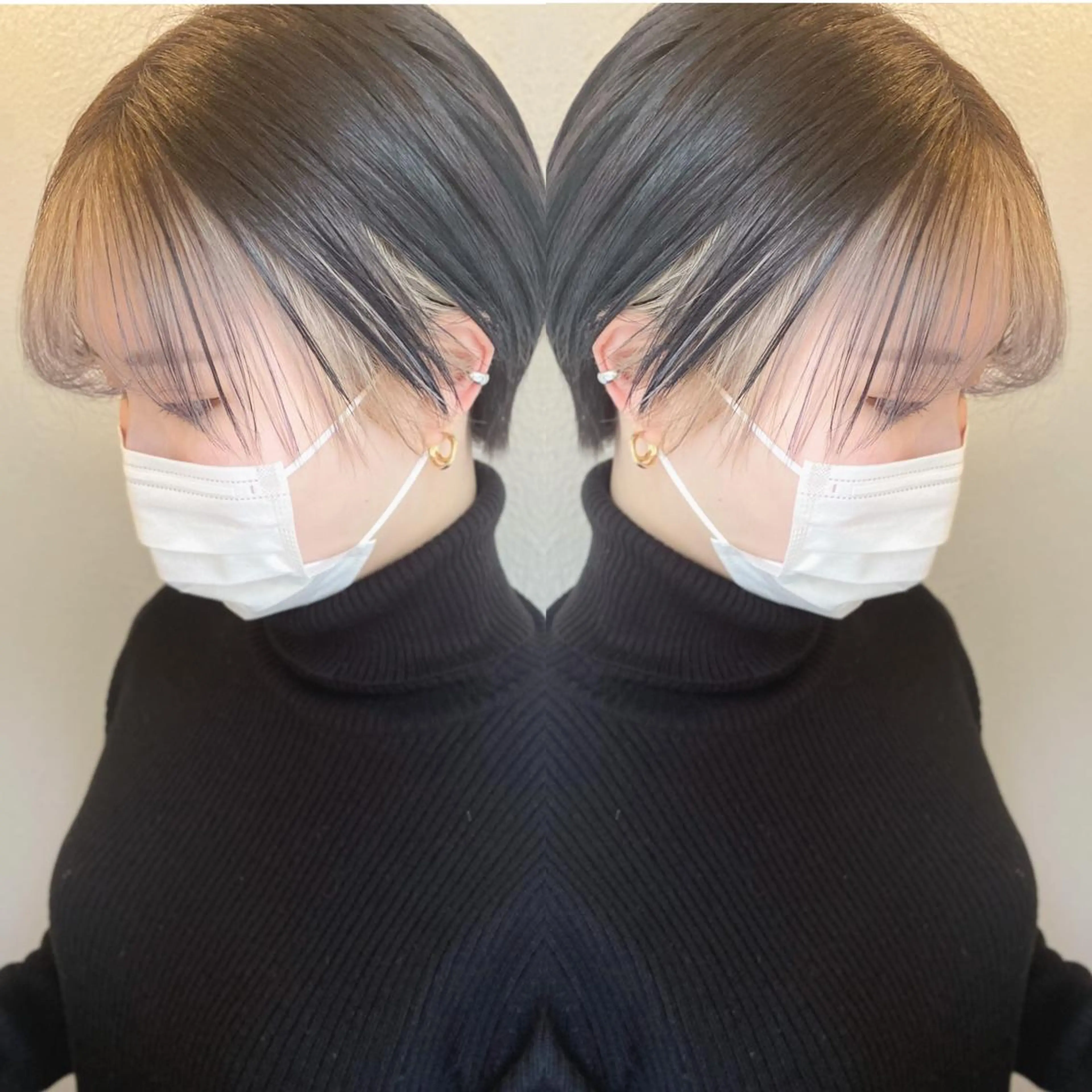 ショート カラー ヘアアレンジ ベージュカラー インナーカラー ショートヘア 竹内啓太 ボブのヘアスタイル