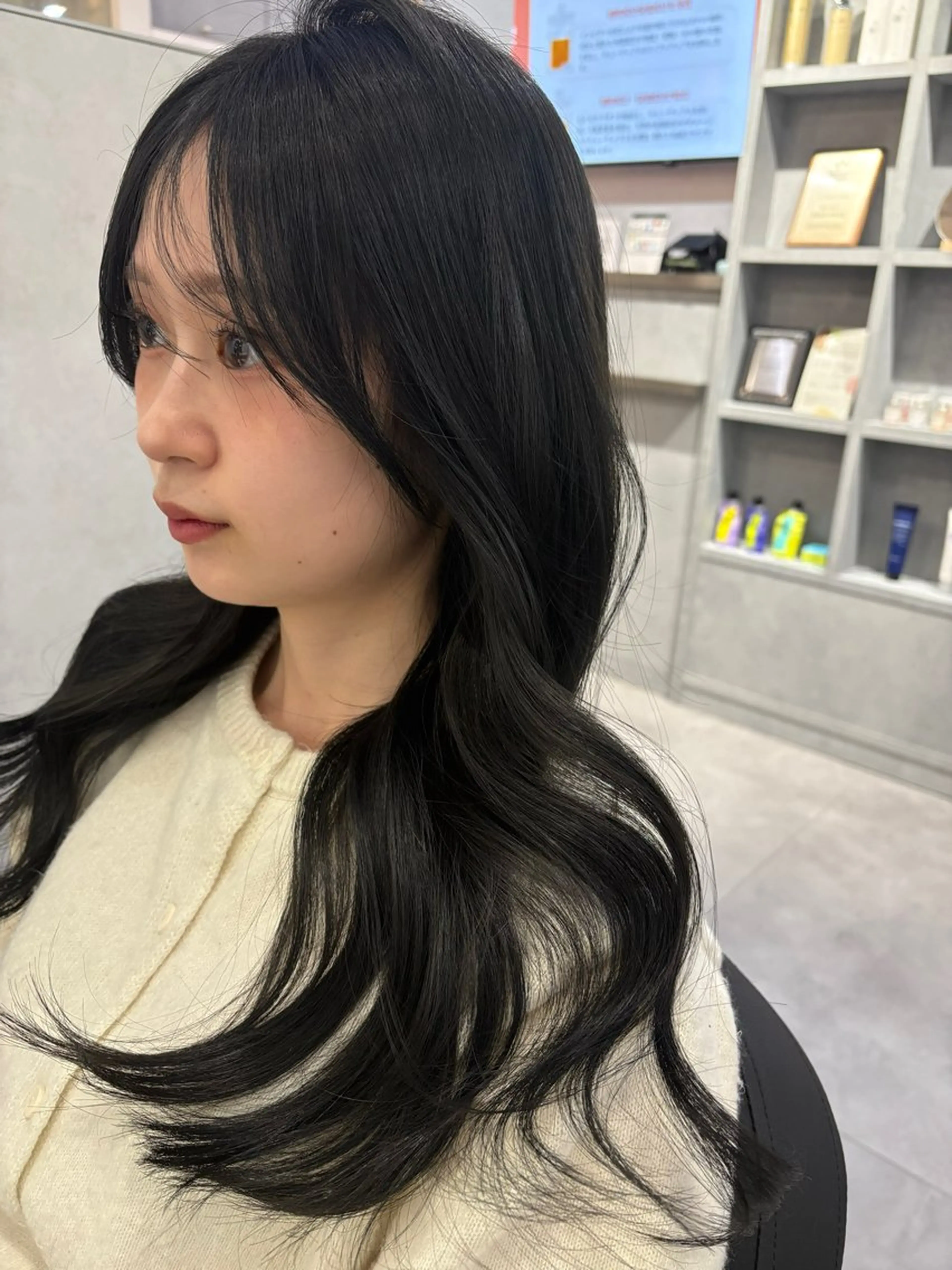 ロング カラー ヘアアレンジ グレージュ シアーグレージュ トリートメント ヘアカラー トリートメント 韓国透明感🇰🇷 SAKURAのヘアスタイル