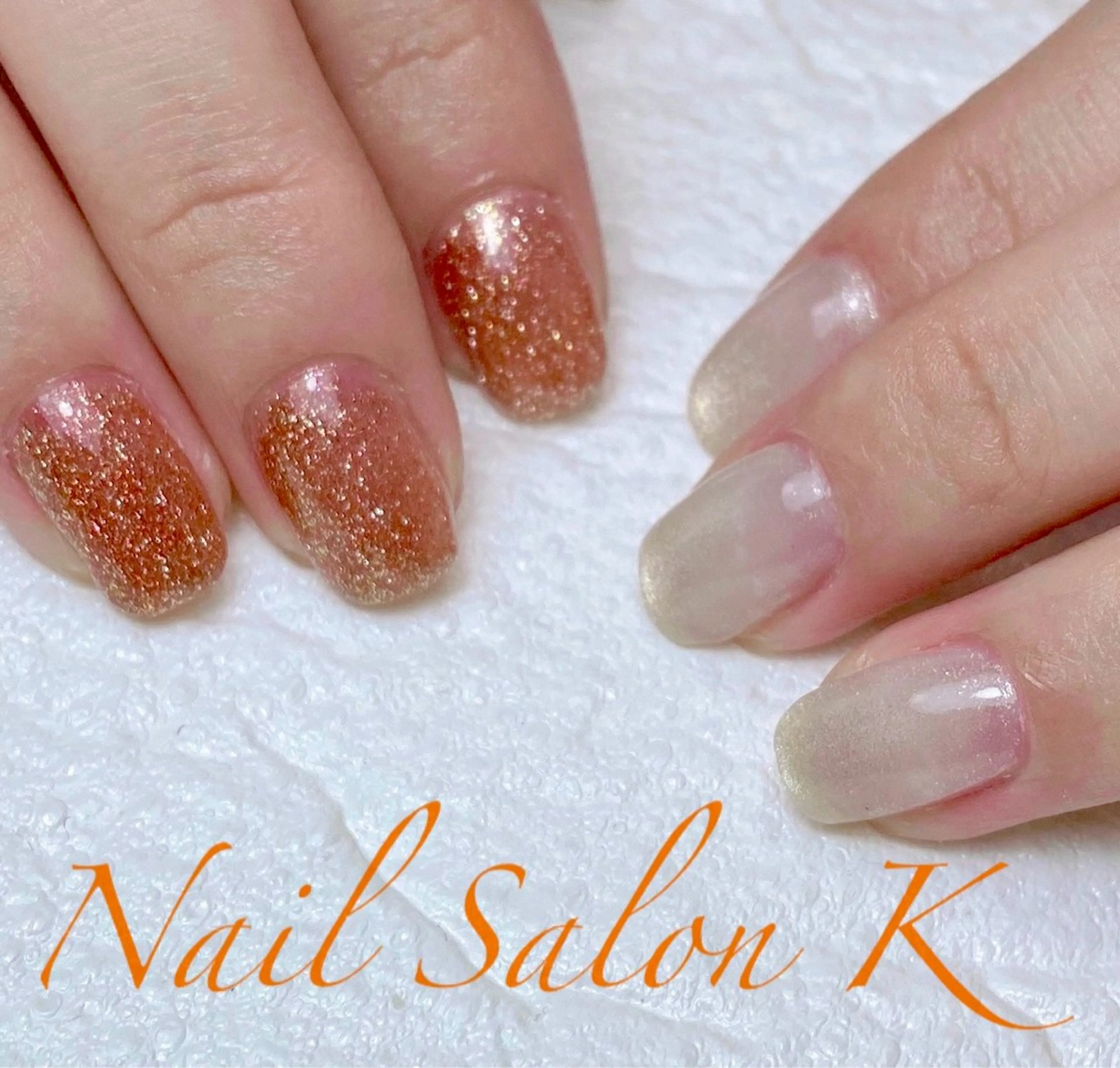 ネイル フラッシュネイル マグネットネイル ホワイト ハンドネイル Nail Salon K 🧸美爪育成のネイルデザイン