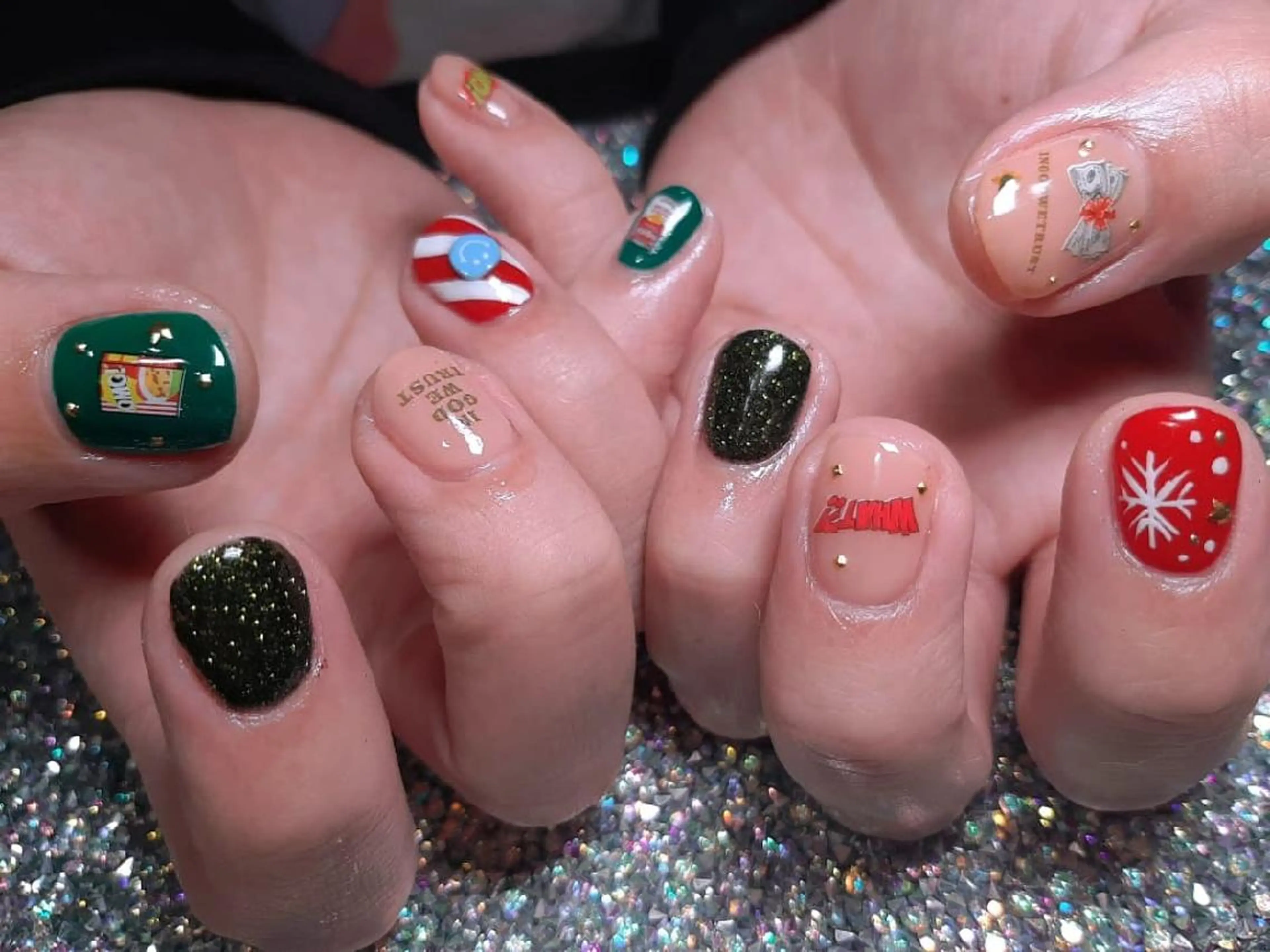 ネイル メンズネイル 冬ネイル クリスマス Nail Salon L'arc所属・💊大阪/心斎橋 moni🧠のネイルデザイン