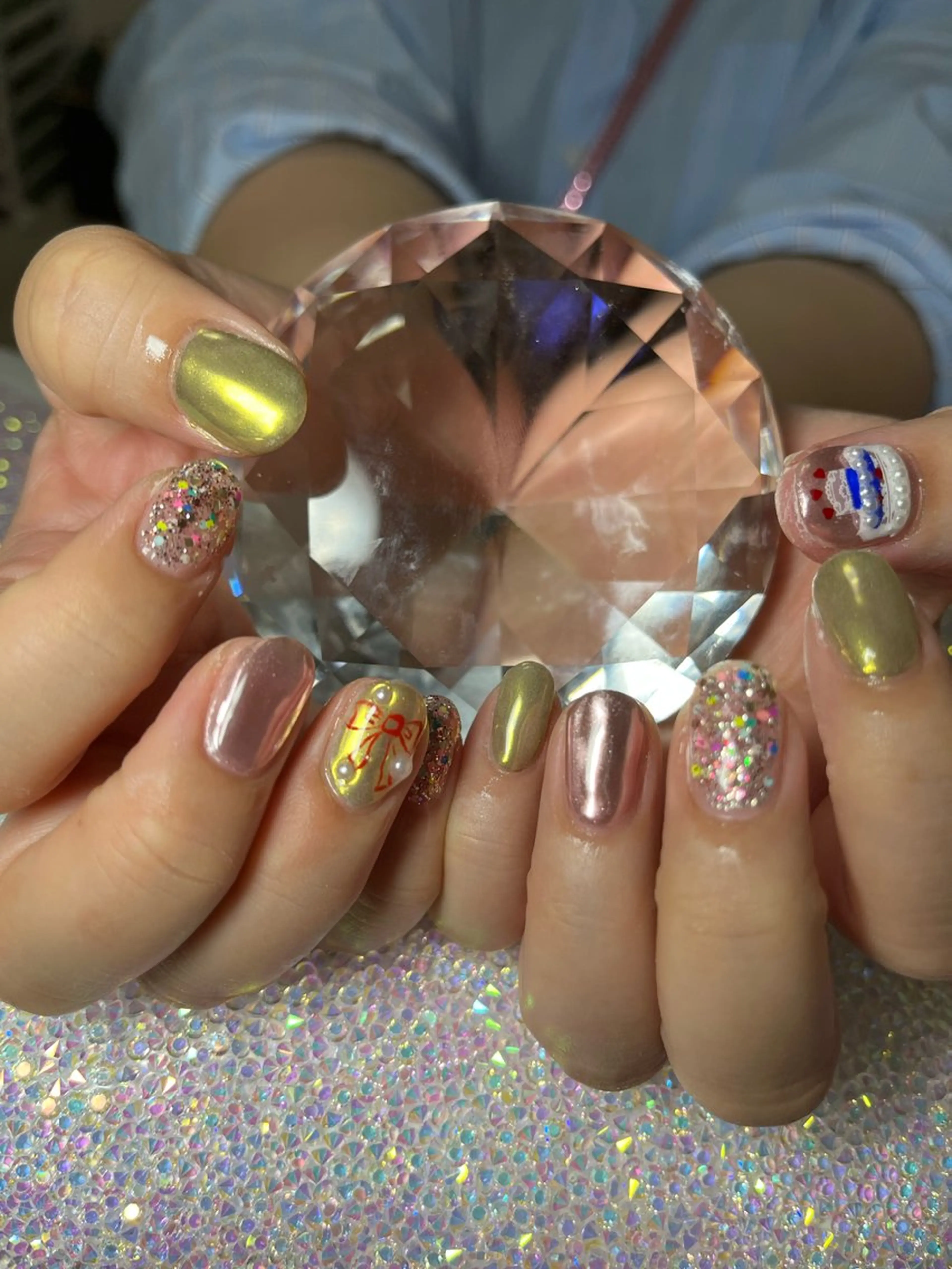 ネイル アートネイル ミラーネイル nailsalon Renardkのネイルデザイン