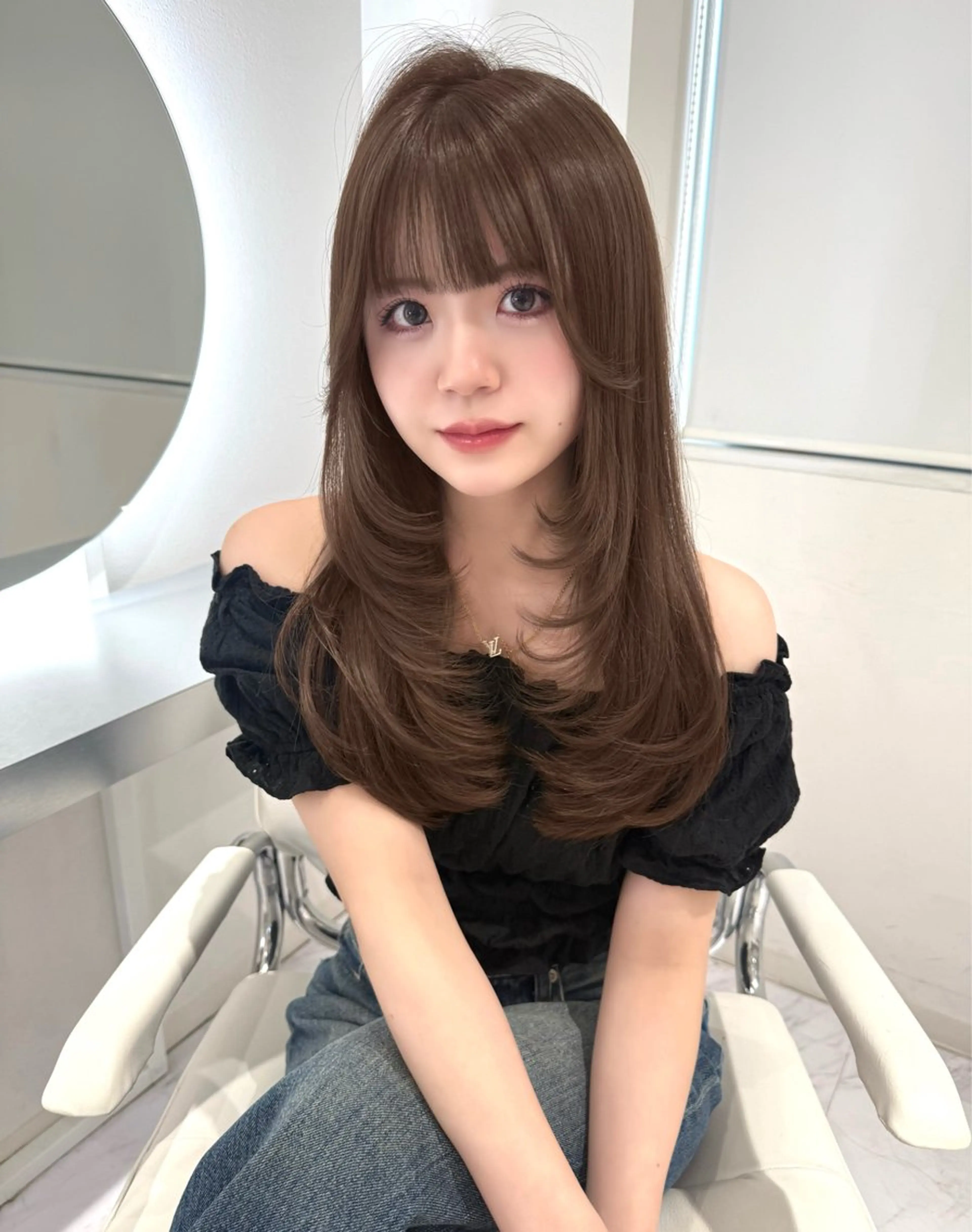ロング カラー ベージュカラー ショコラベージュ 透明感カラー レイヤーカット 小顔カット レイヤーカット🫧 🎀Tomoka🎀のヘアスタイル
