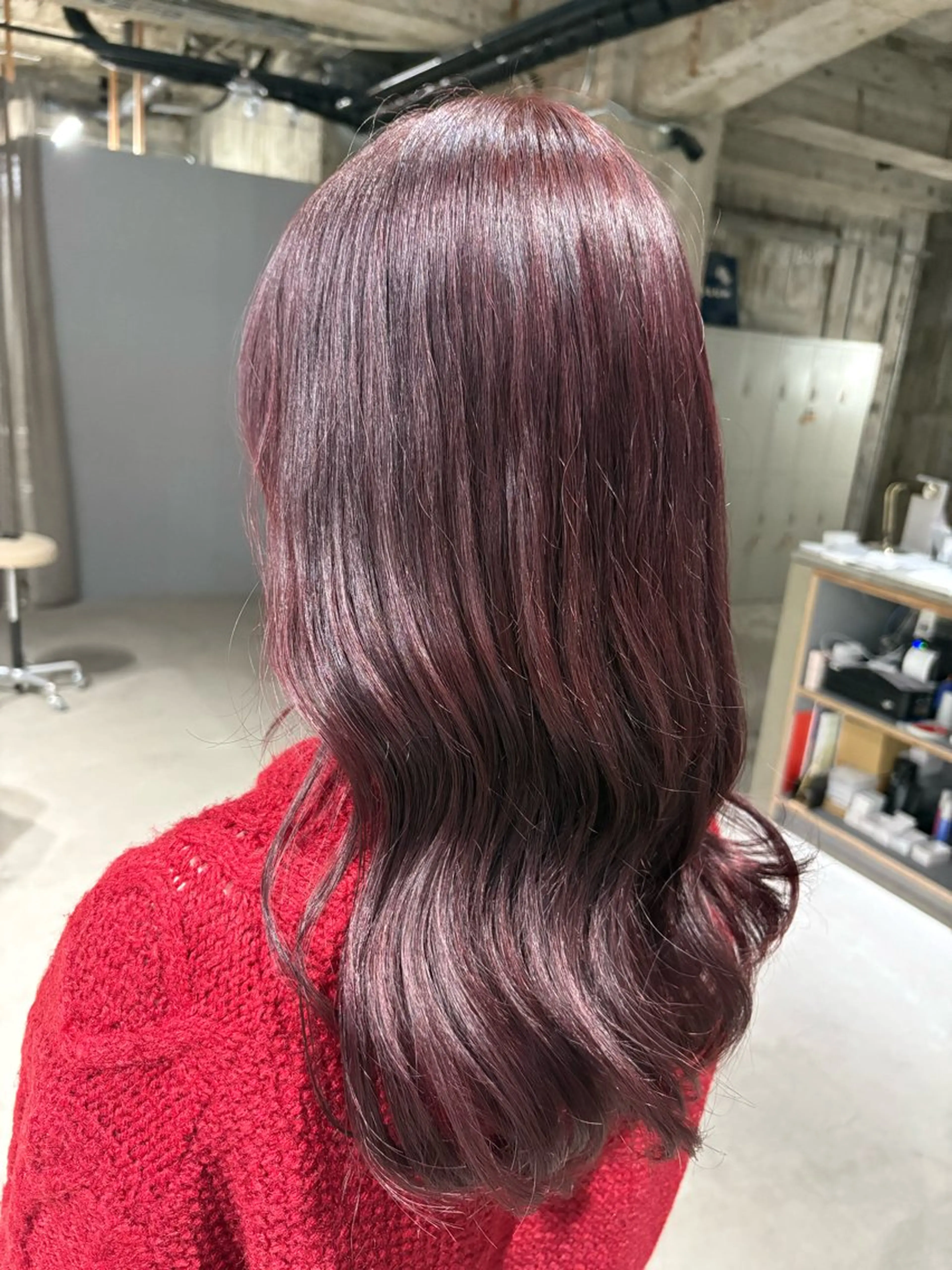 セミロング カラー ブリーチ ピンクカラー カット ヘアカラー 玉置 七海のヘアスタイル