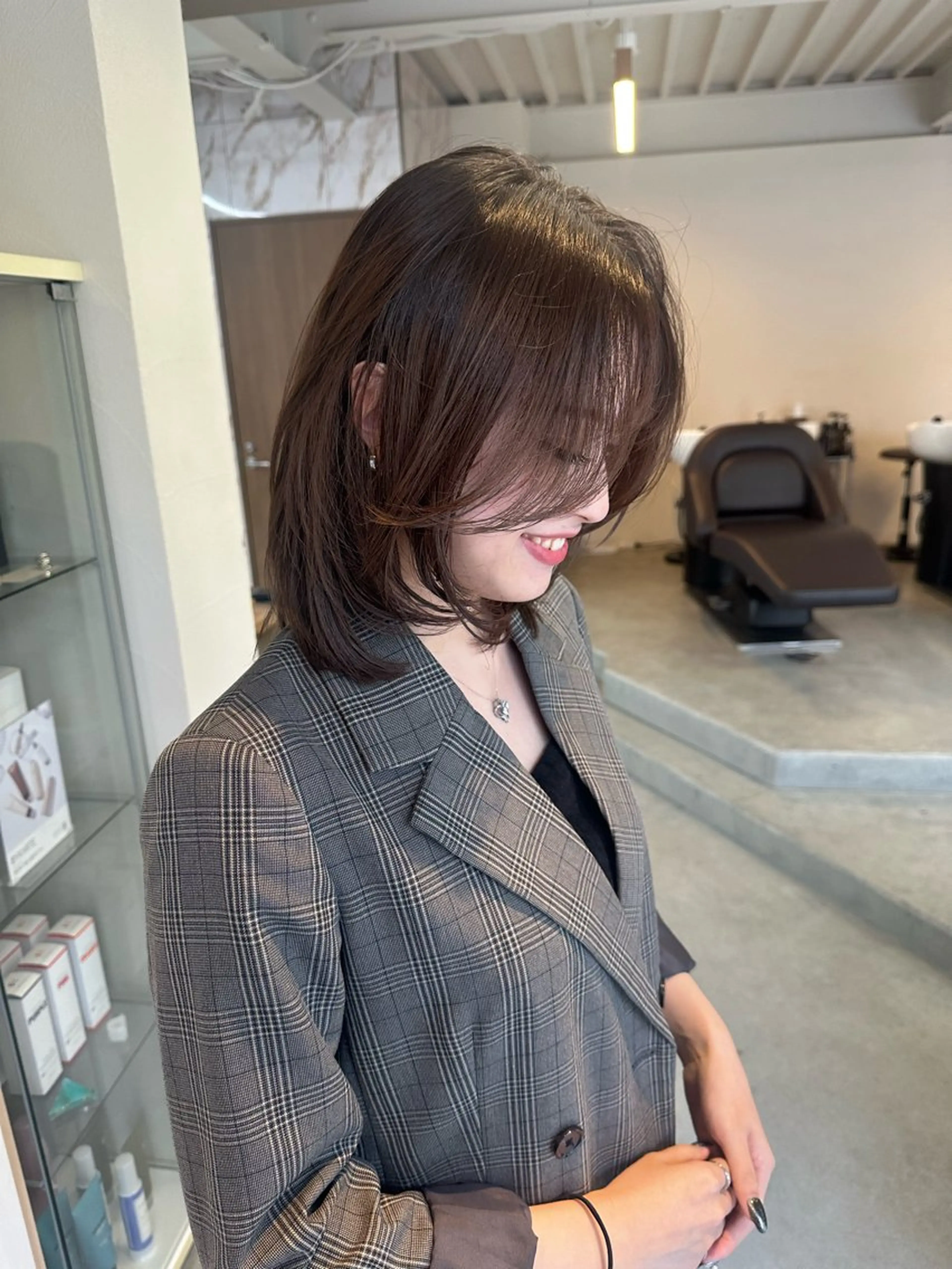 ミディアム カラー カット ヘアカラー トリートメント ハイトーン×似合わせ 🌱中川慎之介のヘアスタイル