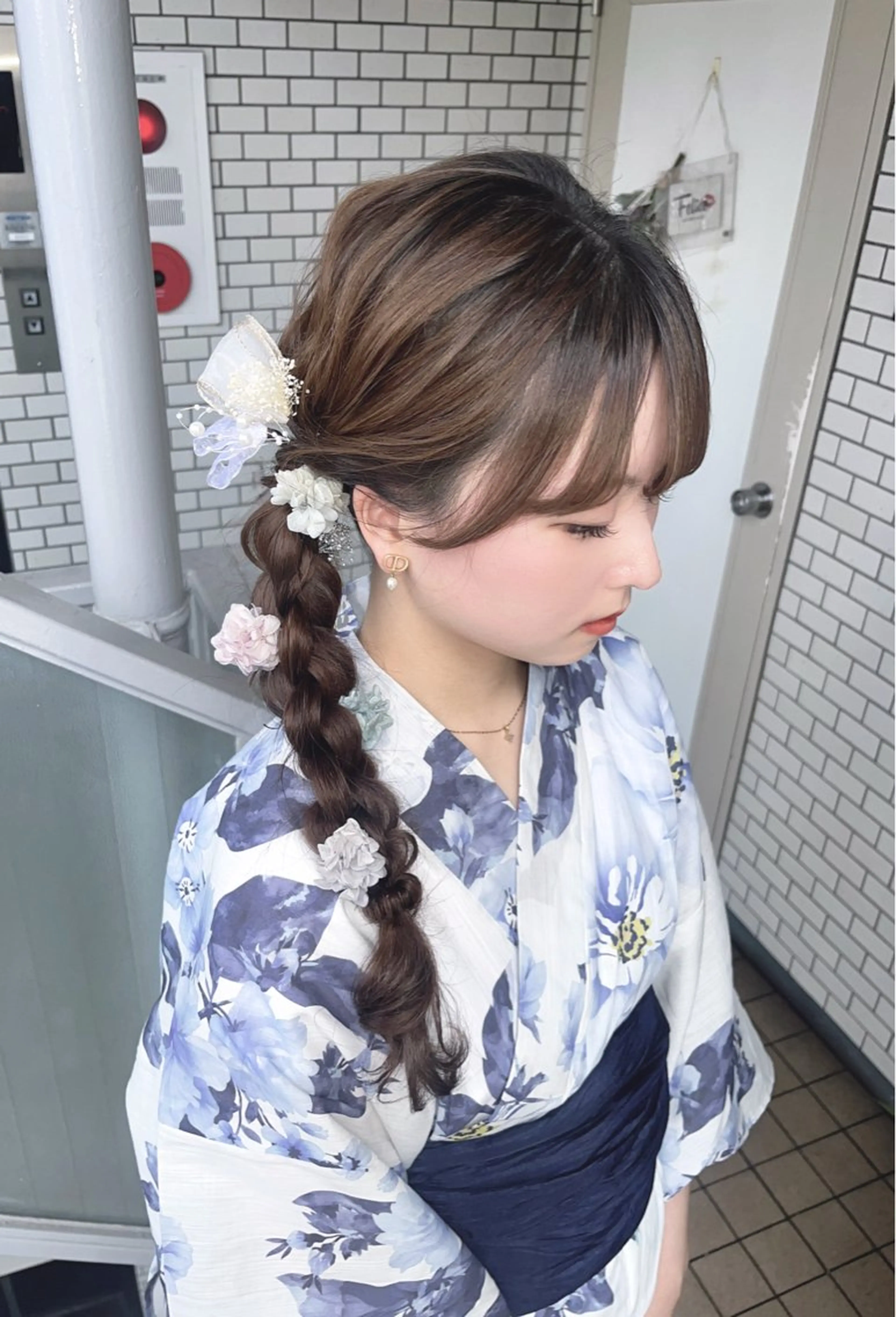 ロング 浴衣 参列♡デートゆるふわ ヘアメイク🎀みゆうのヘアスタイル