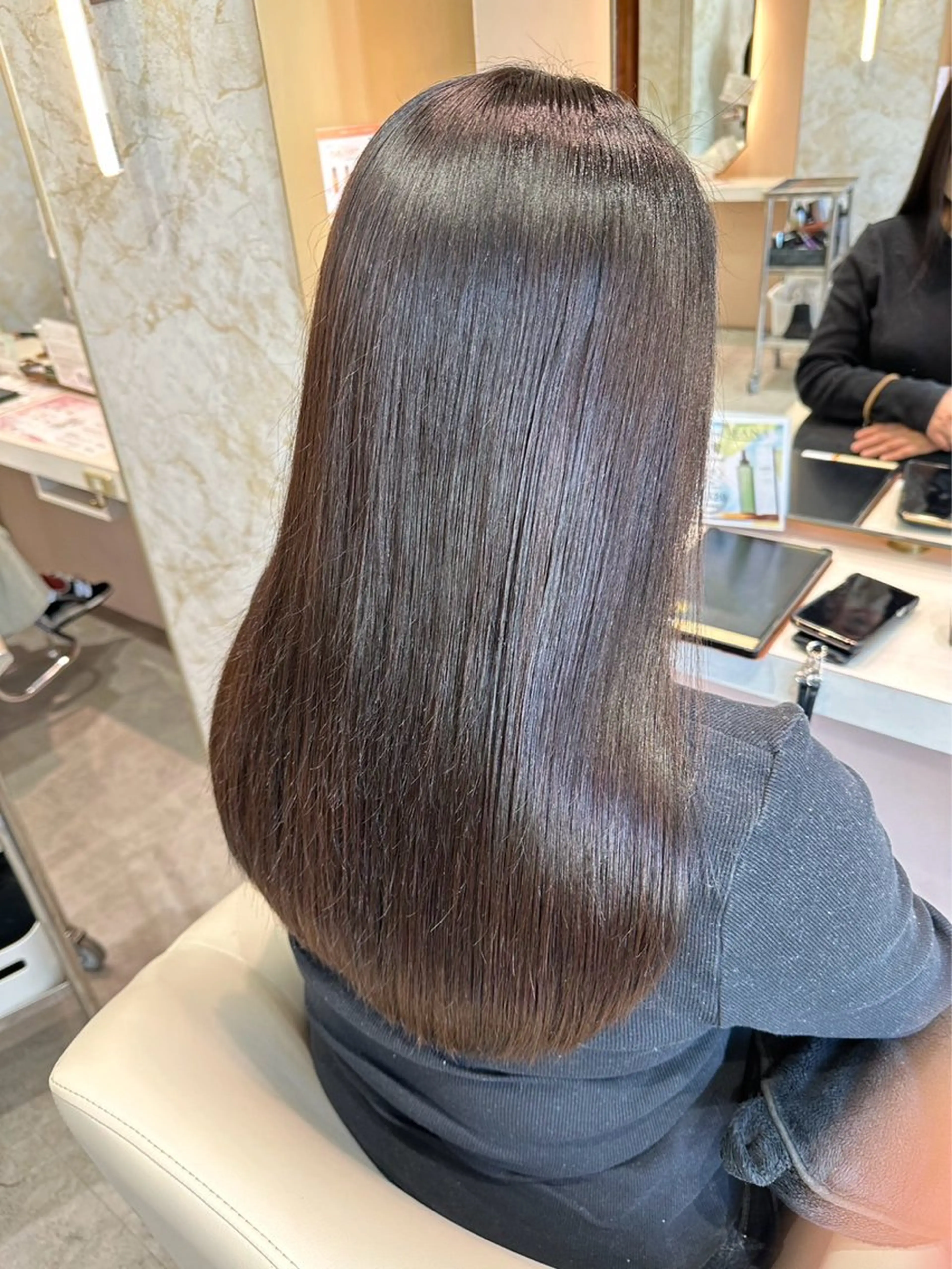 ロング 縮毛矯正 トリートメント 金安 かんたのヘアスタイル