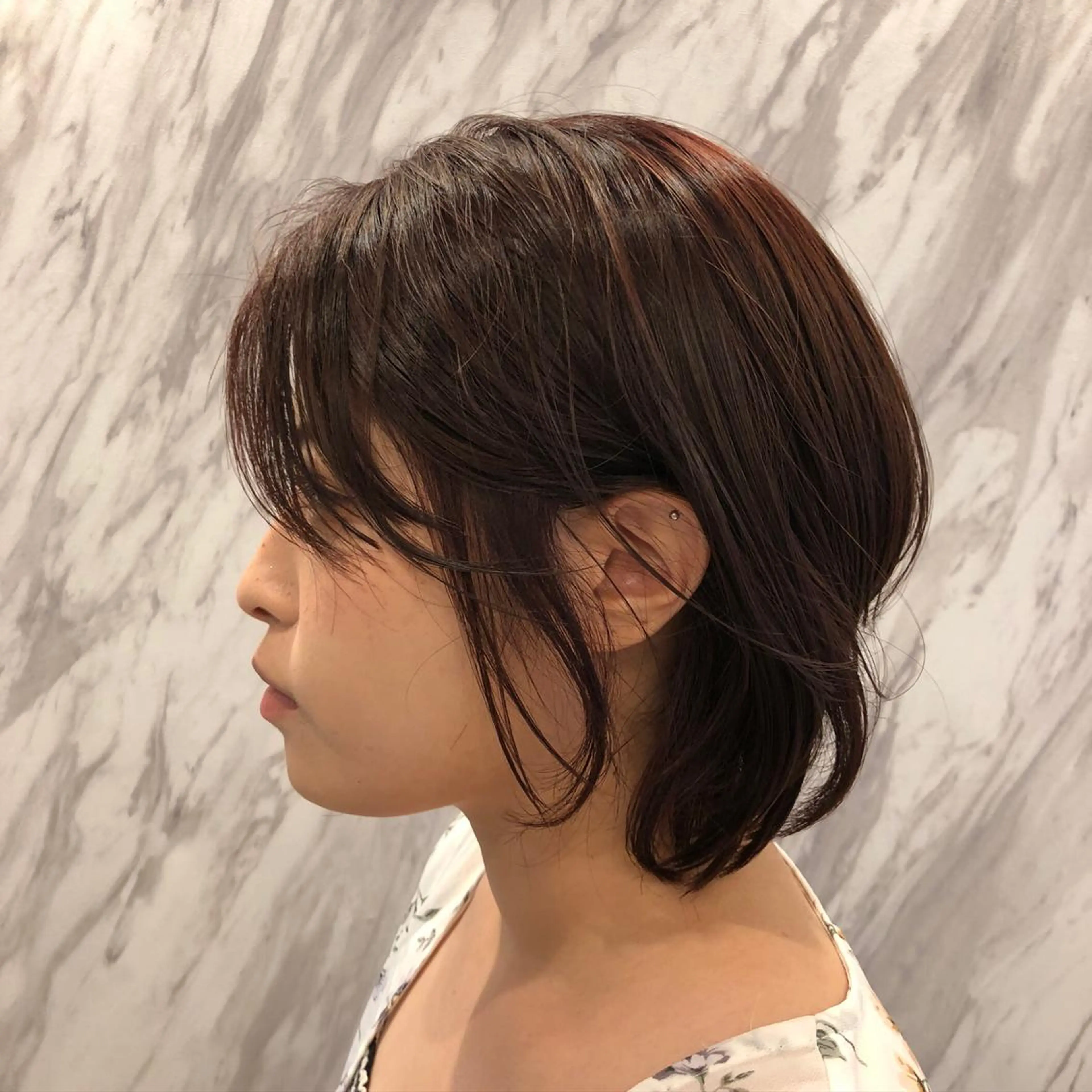 ミディアム カラー レッドカラー ヘアカラー トリートメント 🐠寒色系×パーマ 櫻井　麿偉🐏のヘアスタイル