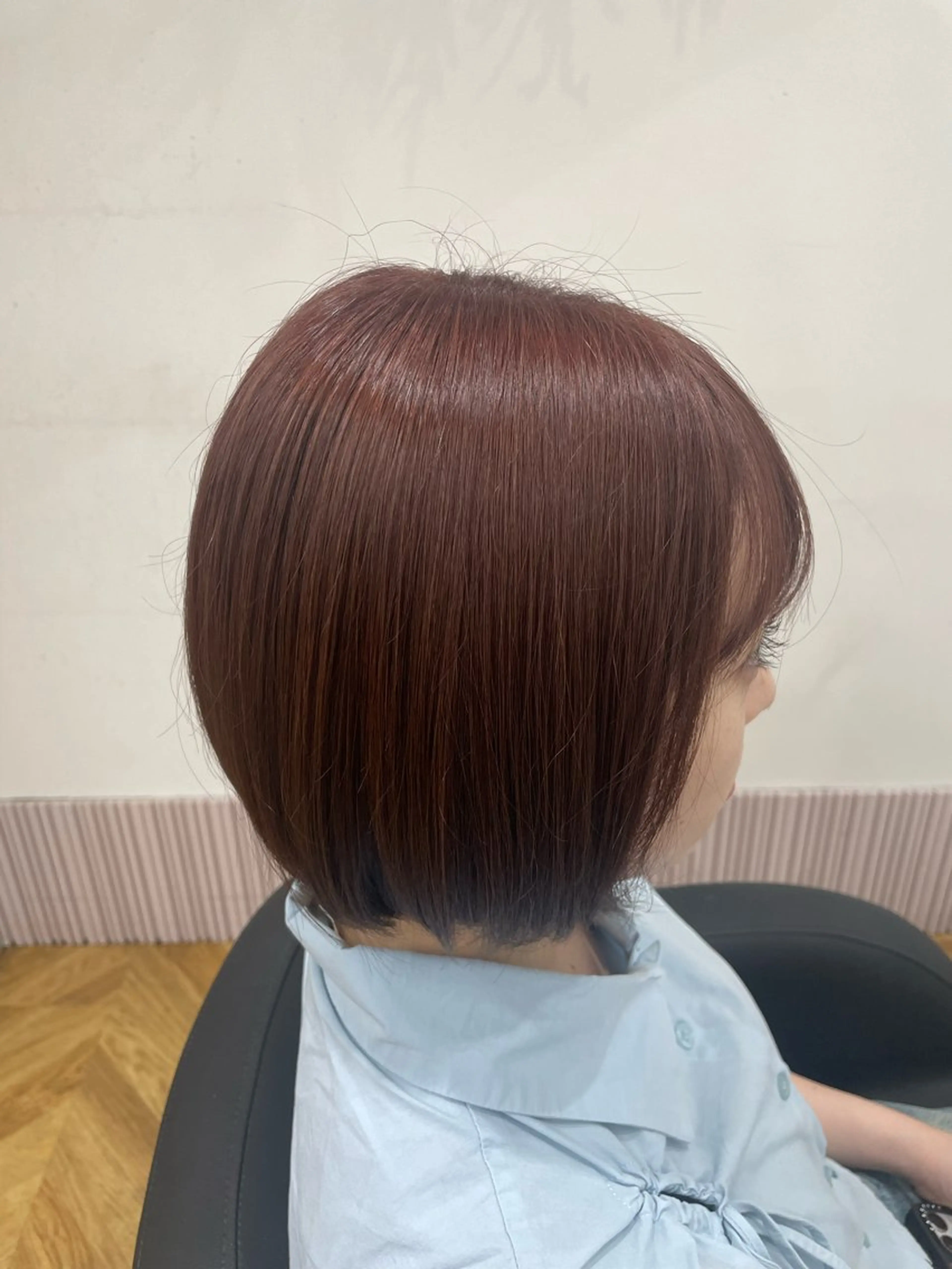 ショート ピンクブラウン カット ヘアカラー トリートメント 🫧透明感カラー🫧 美髪矯正🫧チサトのヘアスタイル
