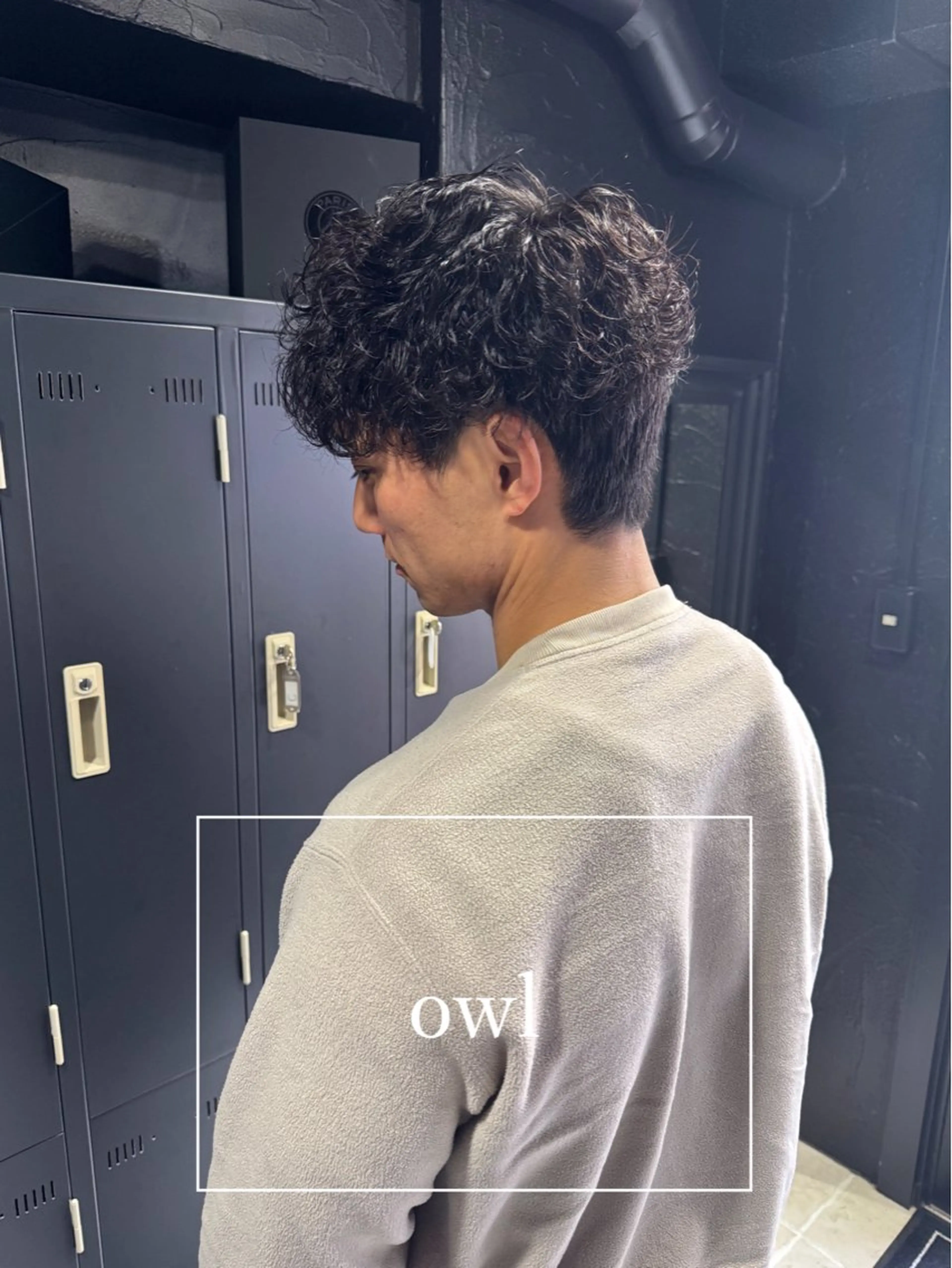 ショート カラー メンズ ダウンパーマ マッシュ メンズパーマ カット パーマ メンズ専門 美容師✨ アメ村 堀江颯瑛のヘアスタイル