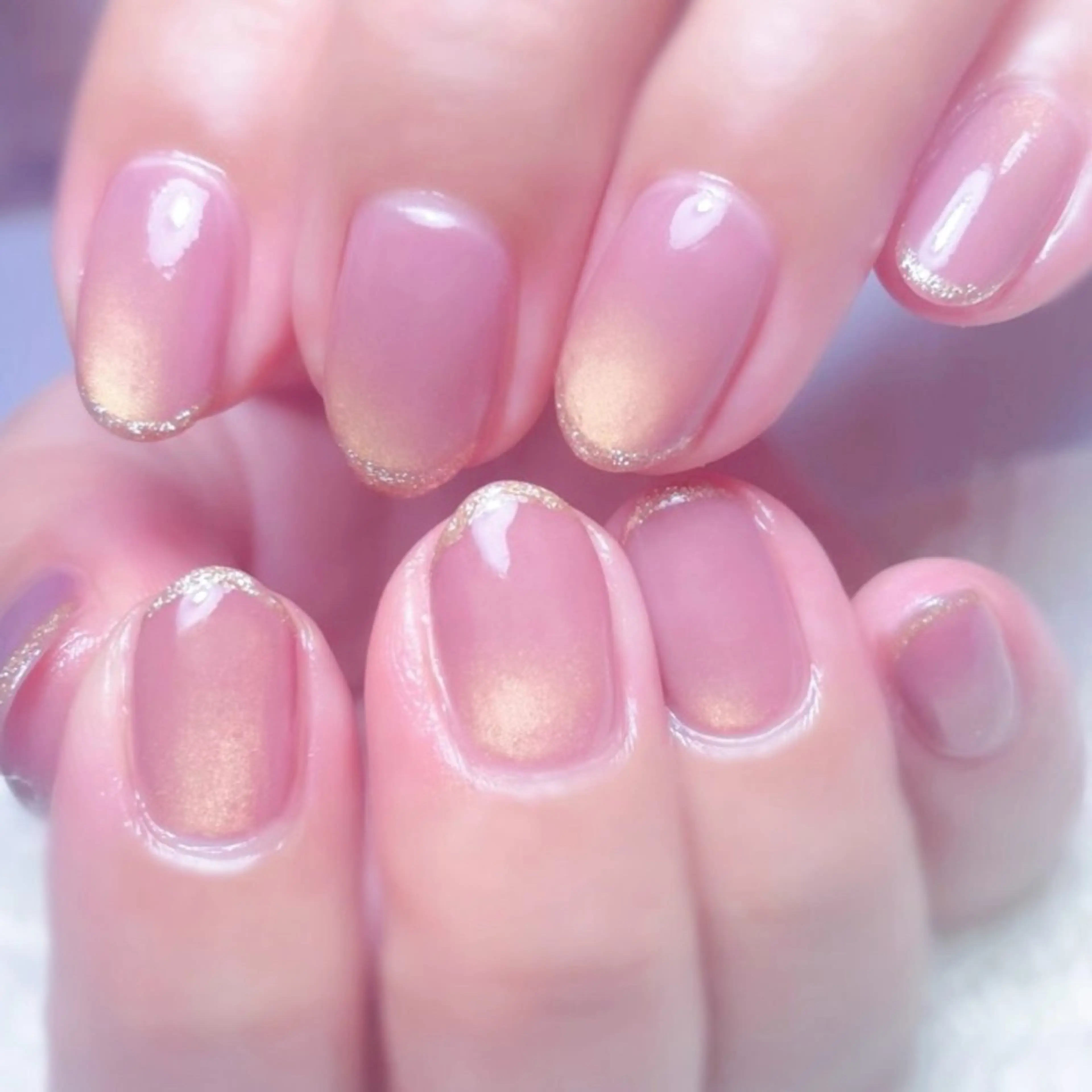 ネイル ラメ(グリッター) ピンク ハンドネイル Chicchi 加茂宮駅徒歩3分のネイルデザイン