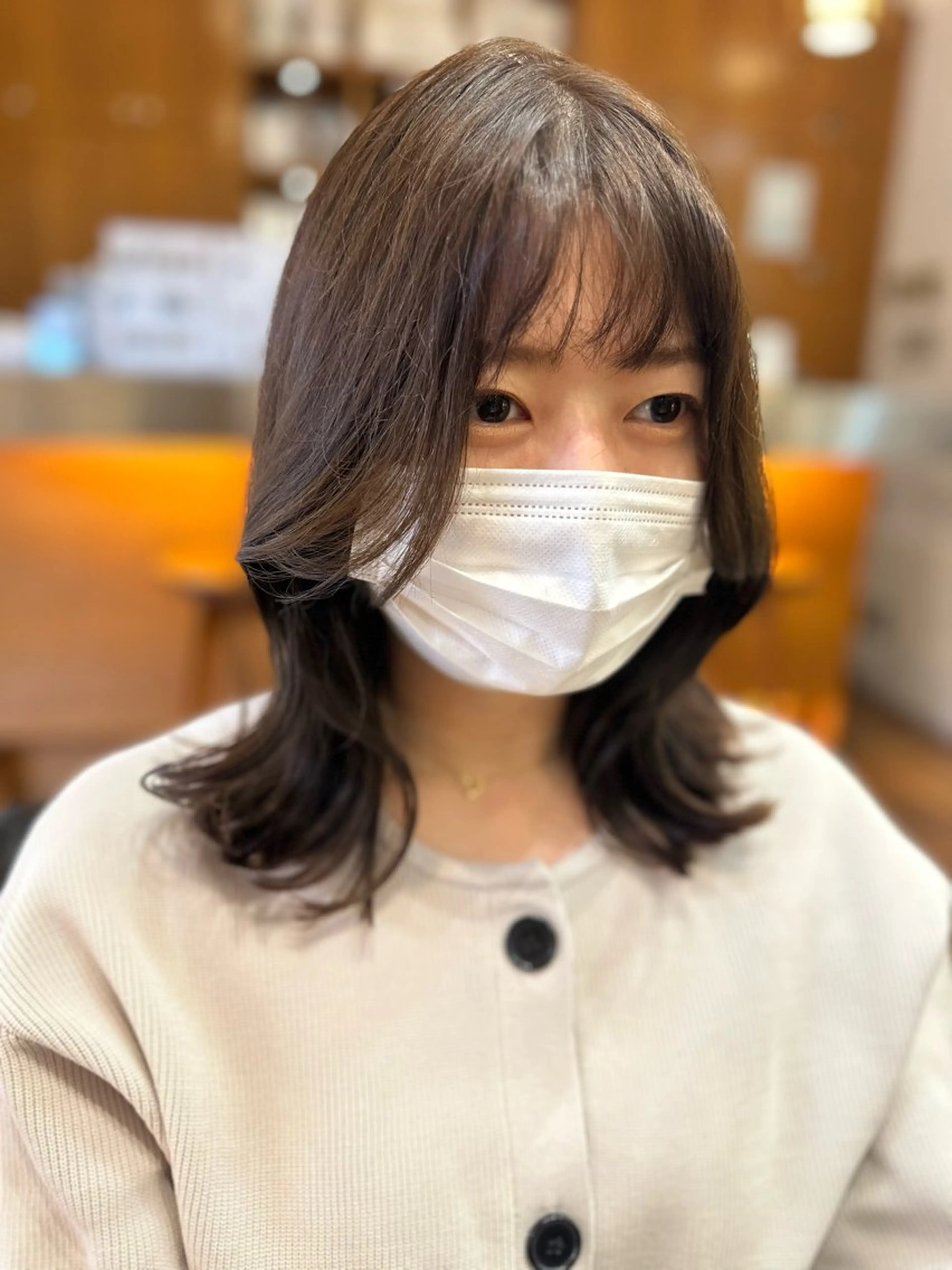 ミディアム くびれヘア 韓国風ヘア Flor 上大岡 🌱山本一葉🌱のヘアスタイル