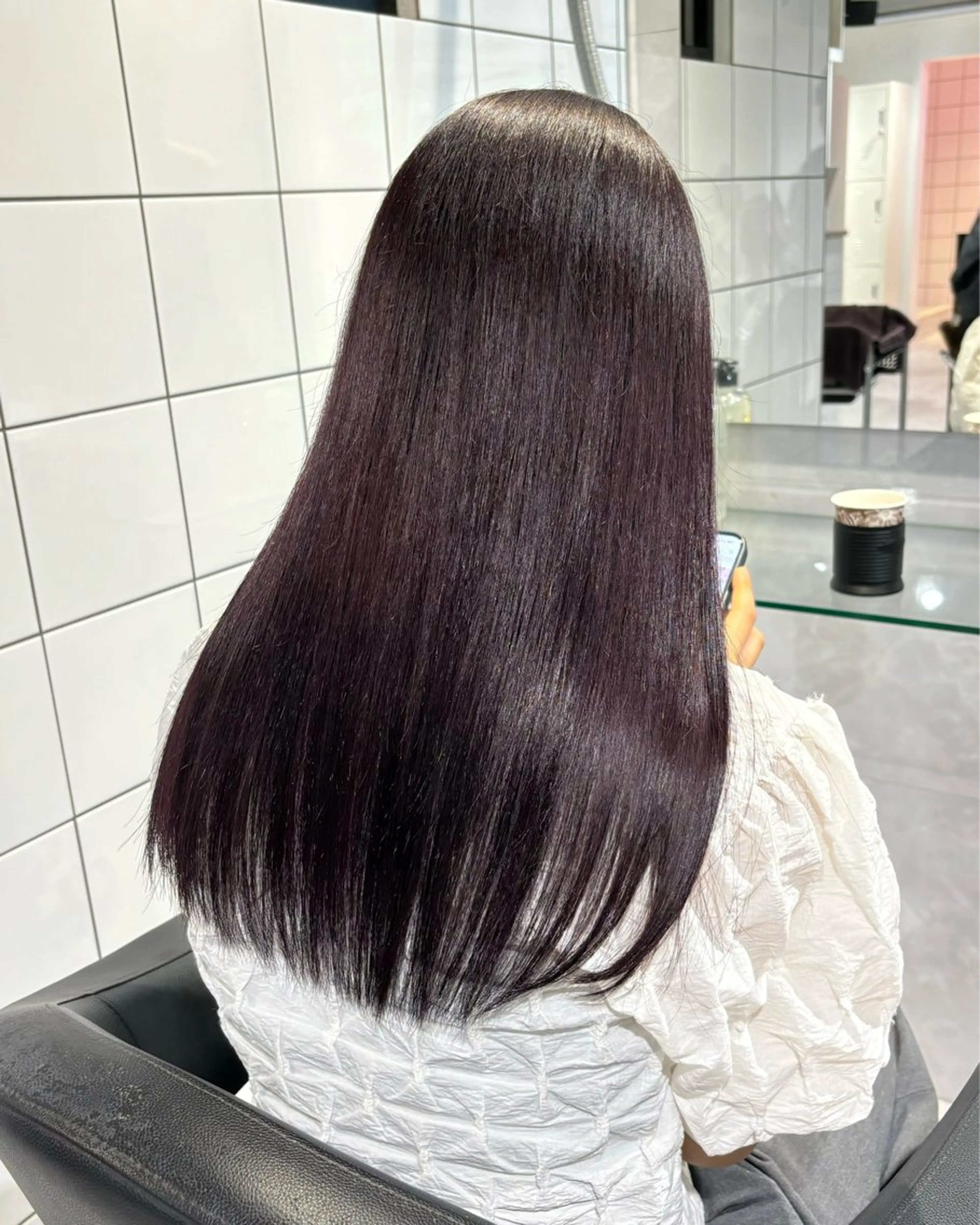 ロング カラー ヘアカラー トリートメント ヘッドスパ ヘアセット 表参道♡暗髪♡ 艶カラー♡アユミのヘアスタイル