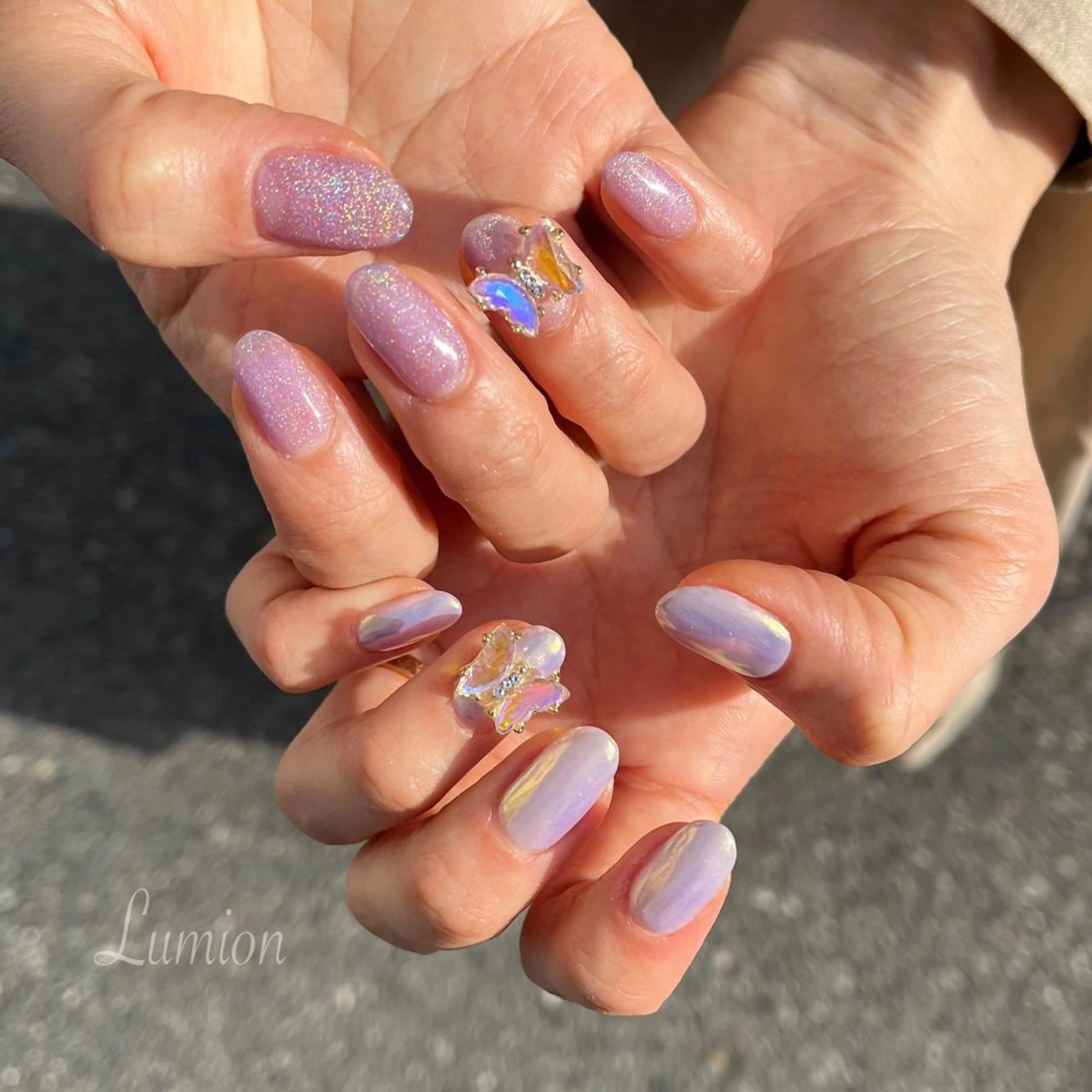 ネイル オーロラネイル マグネットネイル ワンホンネイル nailroom Lumionのネイルデザイン