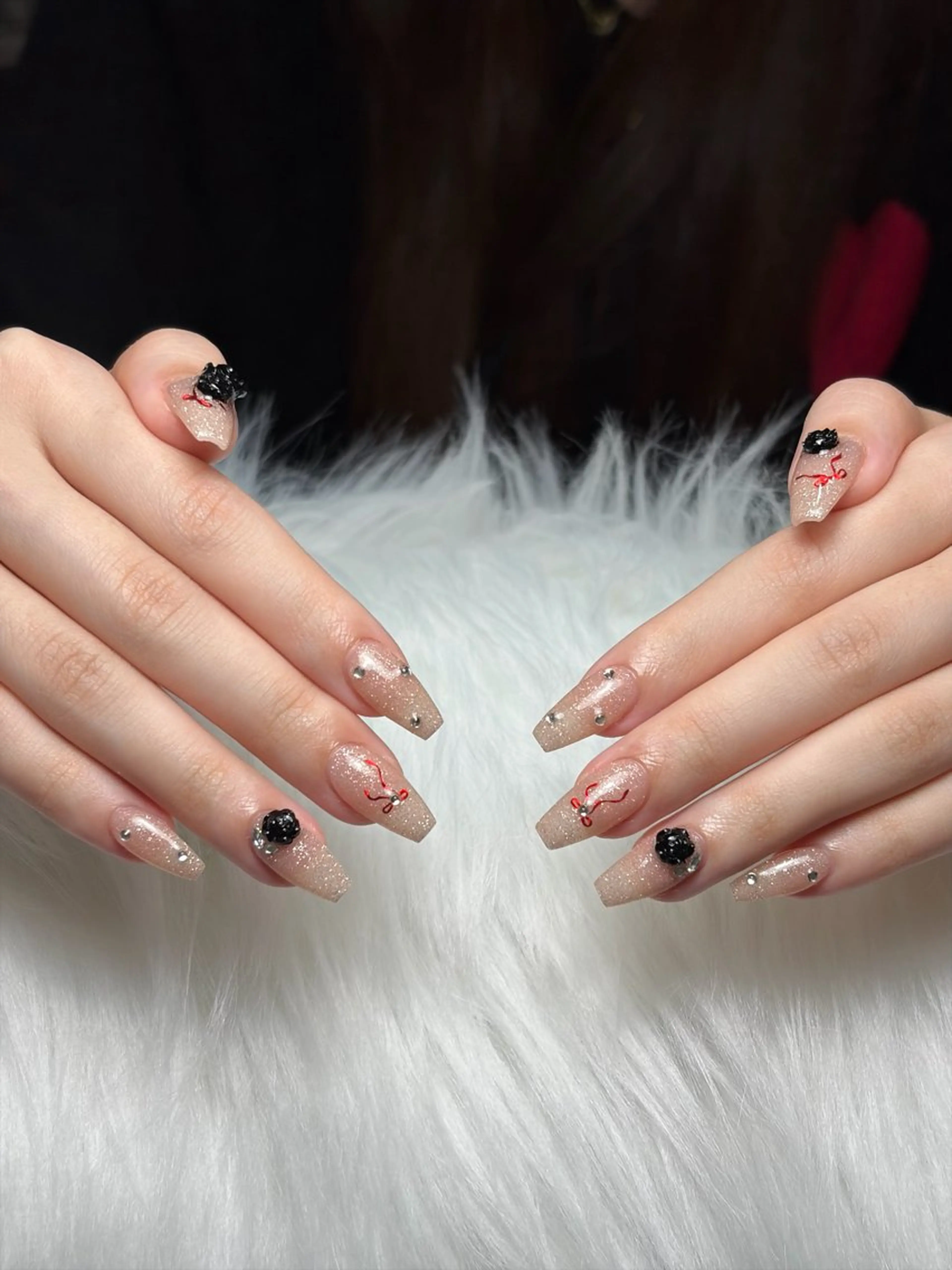 ネイル アートネイル 長さ出し ジェルネイル マグネットネイル ニュアンスネイル Cloudy Chan Nailのネイルデザイン