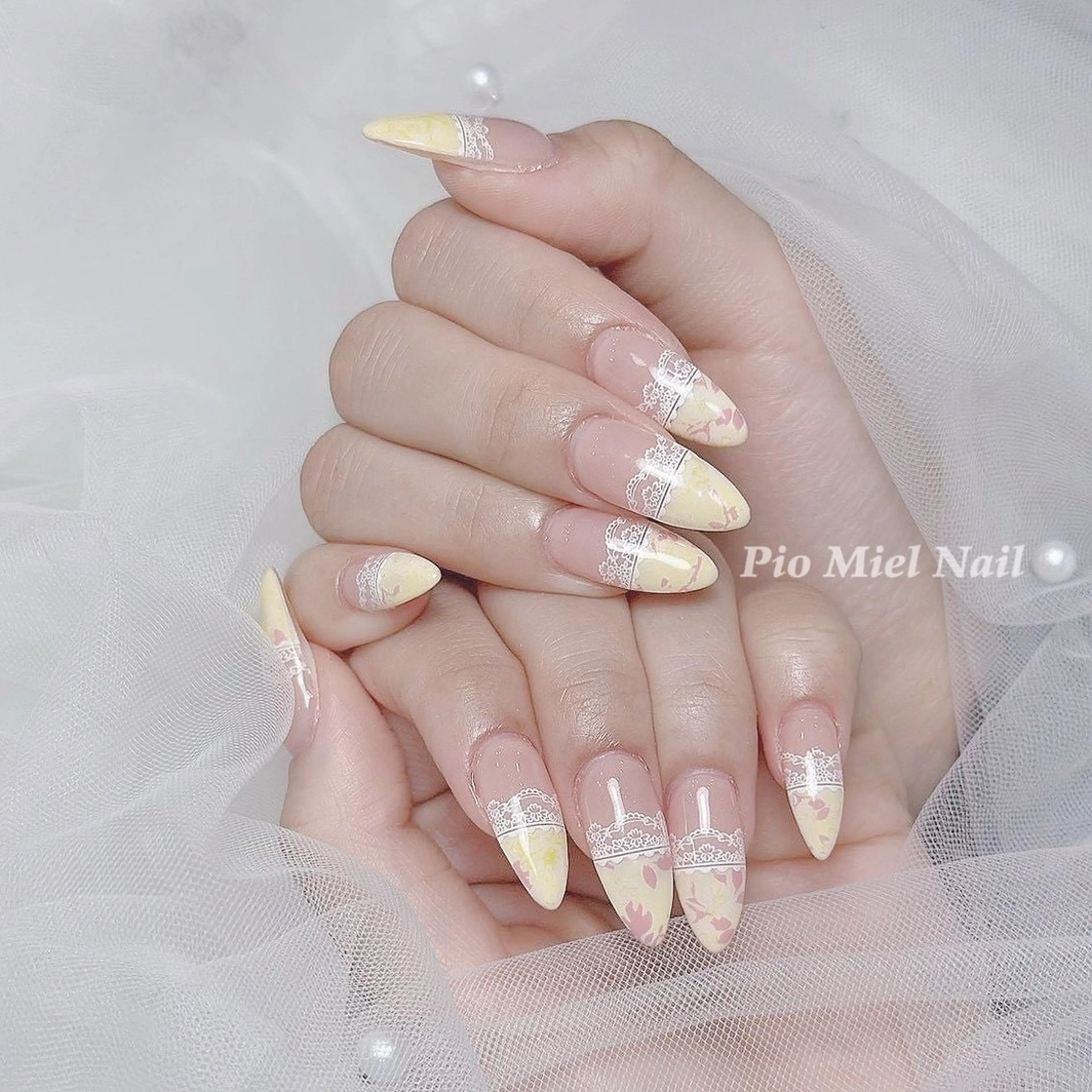 ネイル ハンドネイル HANA 長さだしのネイルデザイン