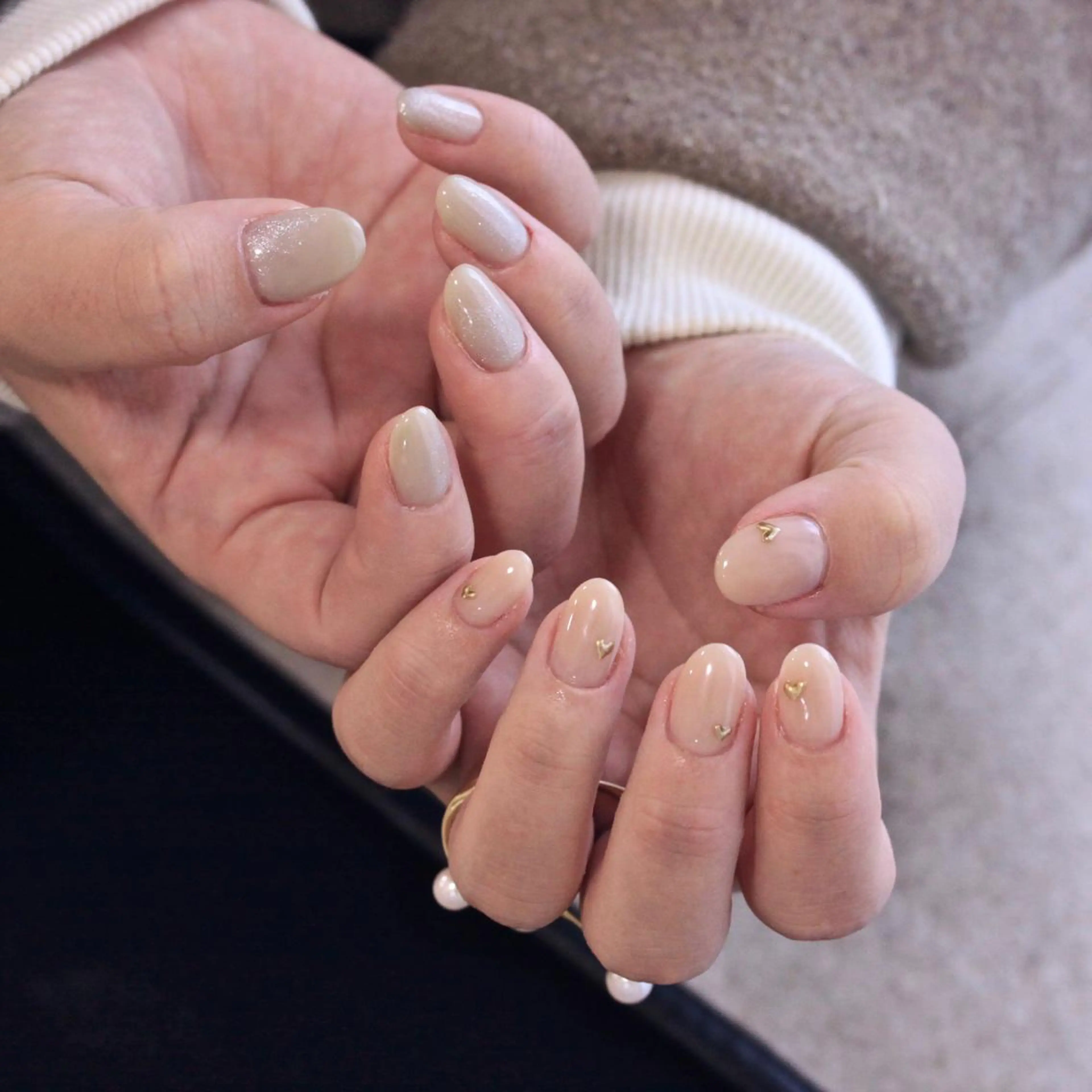 ネイル ハート マグネットネイル オフィスネイル ハンドネイル Elio所属・Elio 国泰寺のネイルデザイン