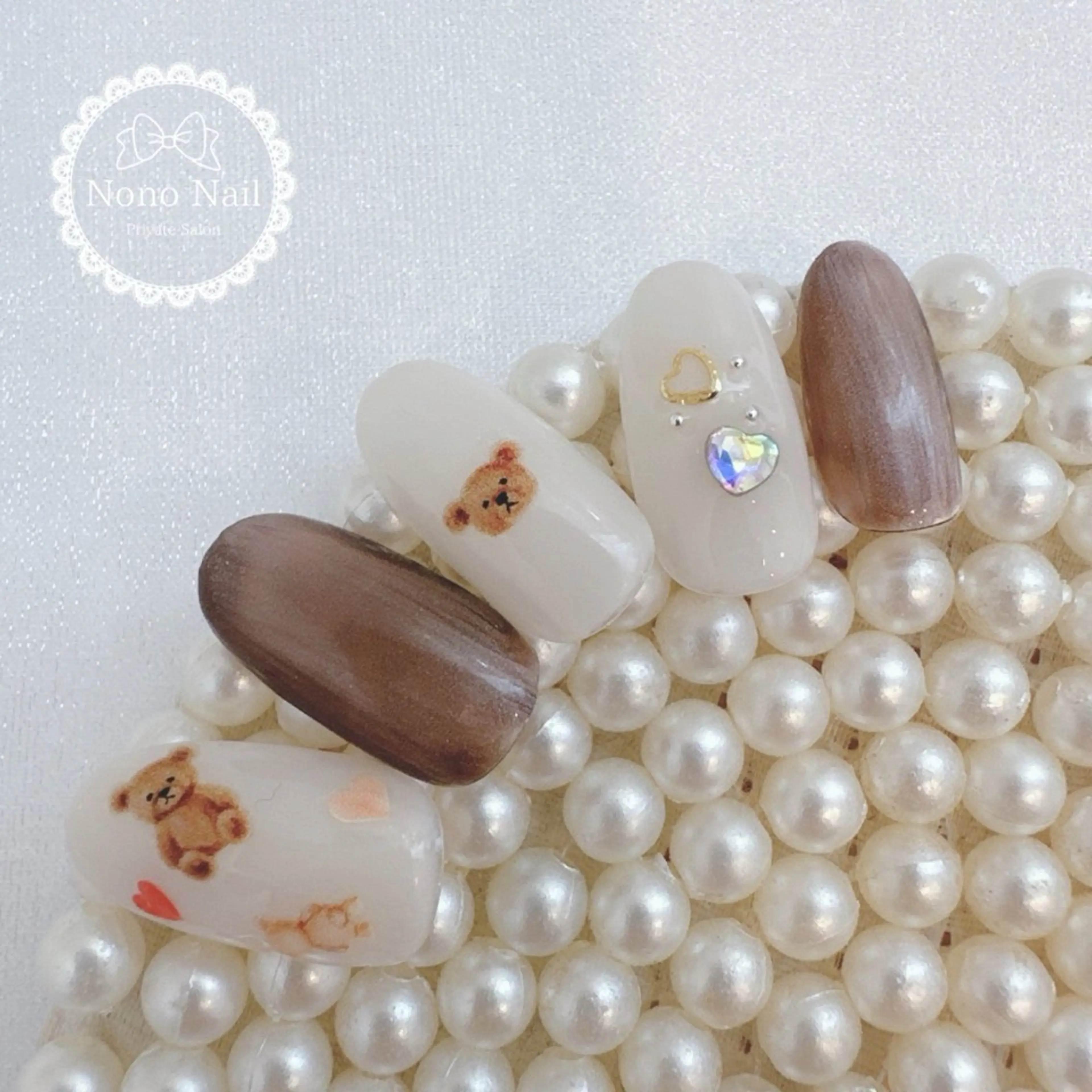 ネイル ハート ピンク シンプルネイル バレンタイン 冬ネイル Nono Nail ノノネイルのネイルデザイン