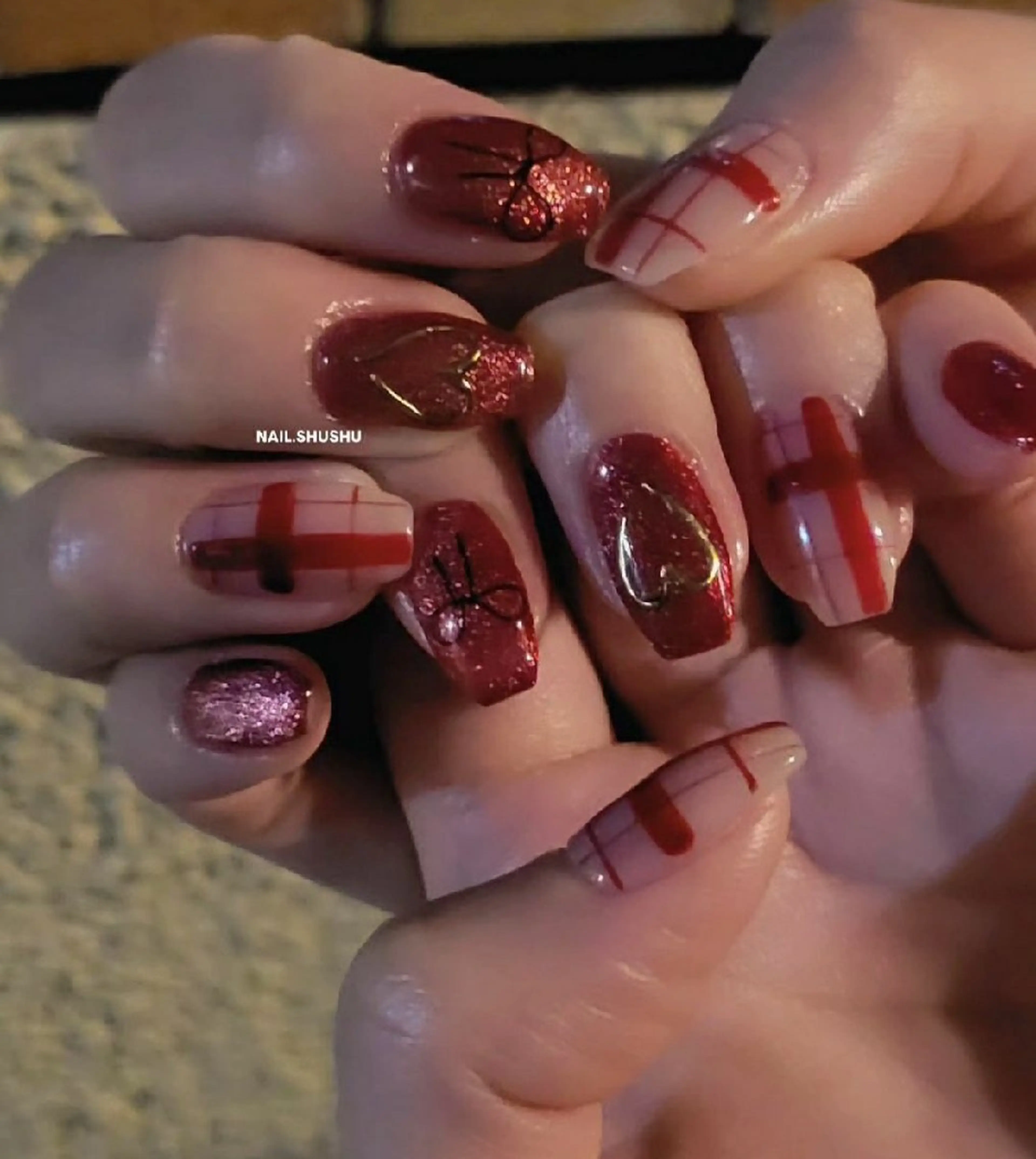 ネイル 持ち込み ニュアンスネイル ワンカラーネイル シンプルネイル 冬ネイル ハンドネイル 3dパーツ/流行り 👧shushu❤️のネイルデザイン