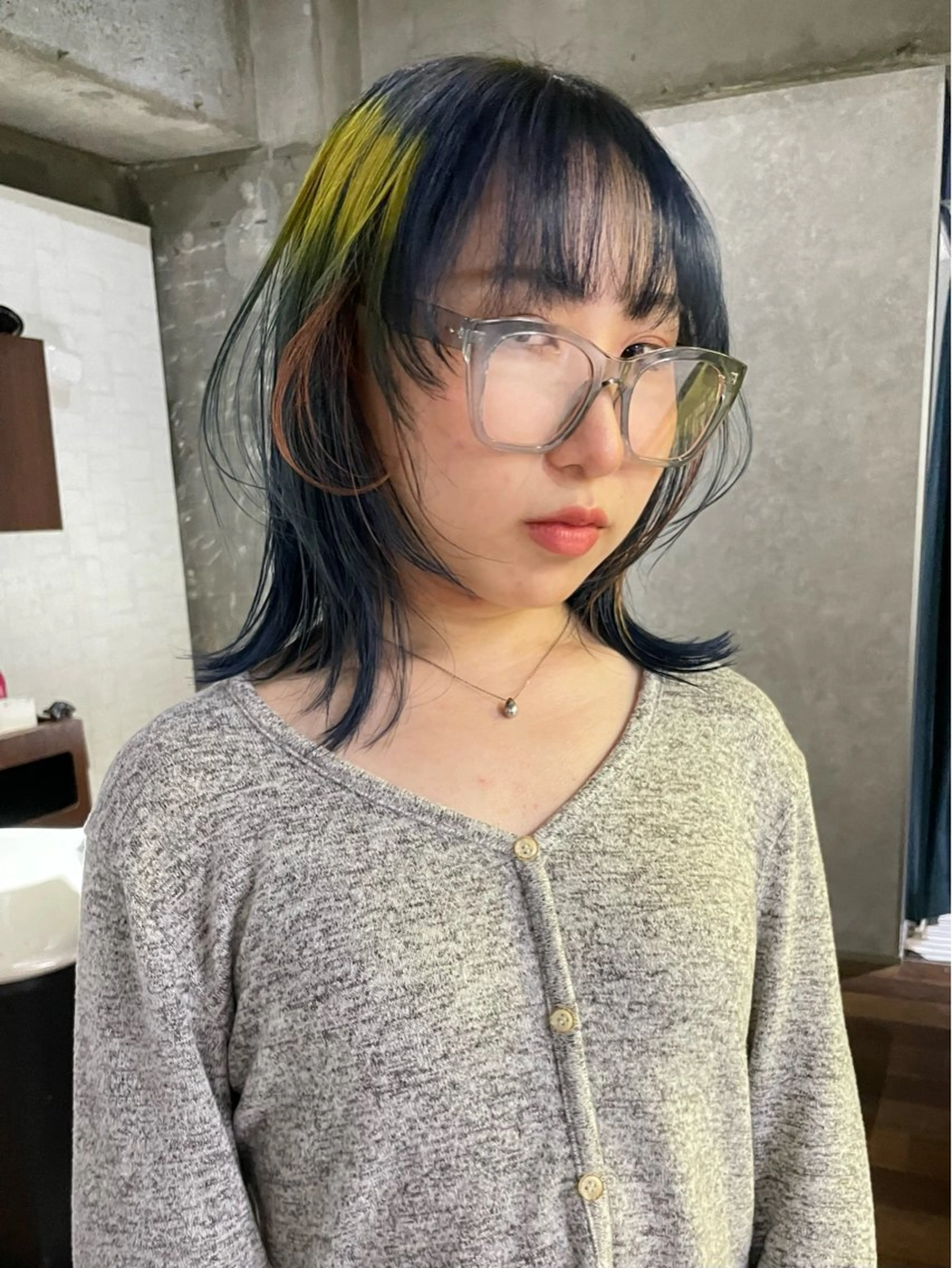 ミディアム カラー ヘアカラー ハイトーン/メンズ/ デザイン/梅田/ミユのヘアスタイル