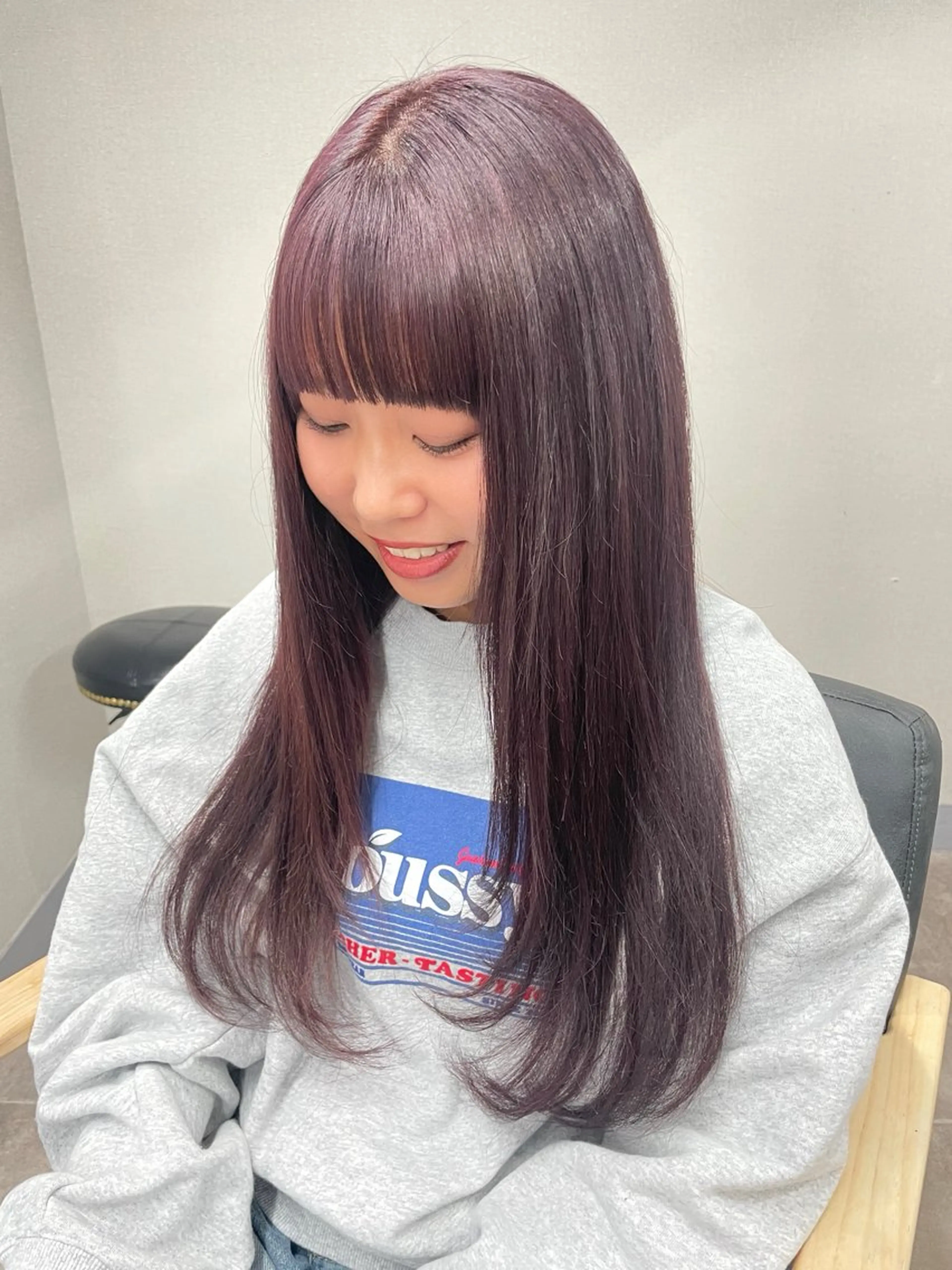 ロング カラー レイヤーカット 韓国ヘアayameのヘアスタイル