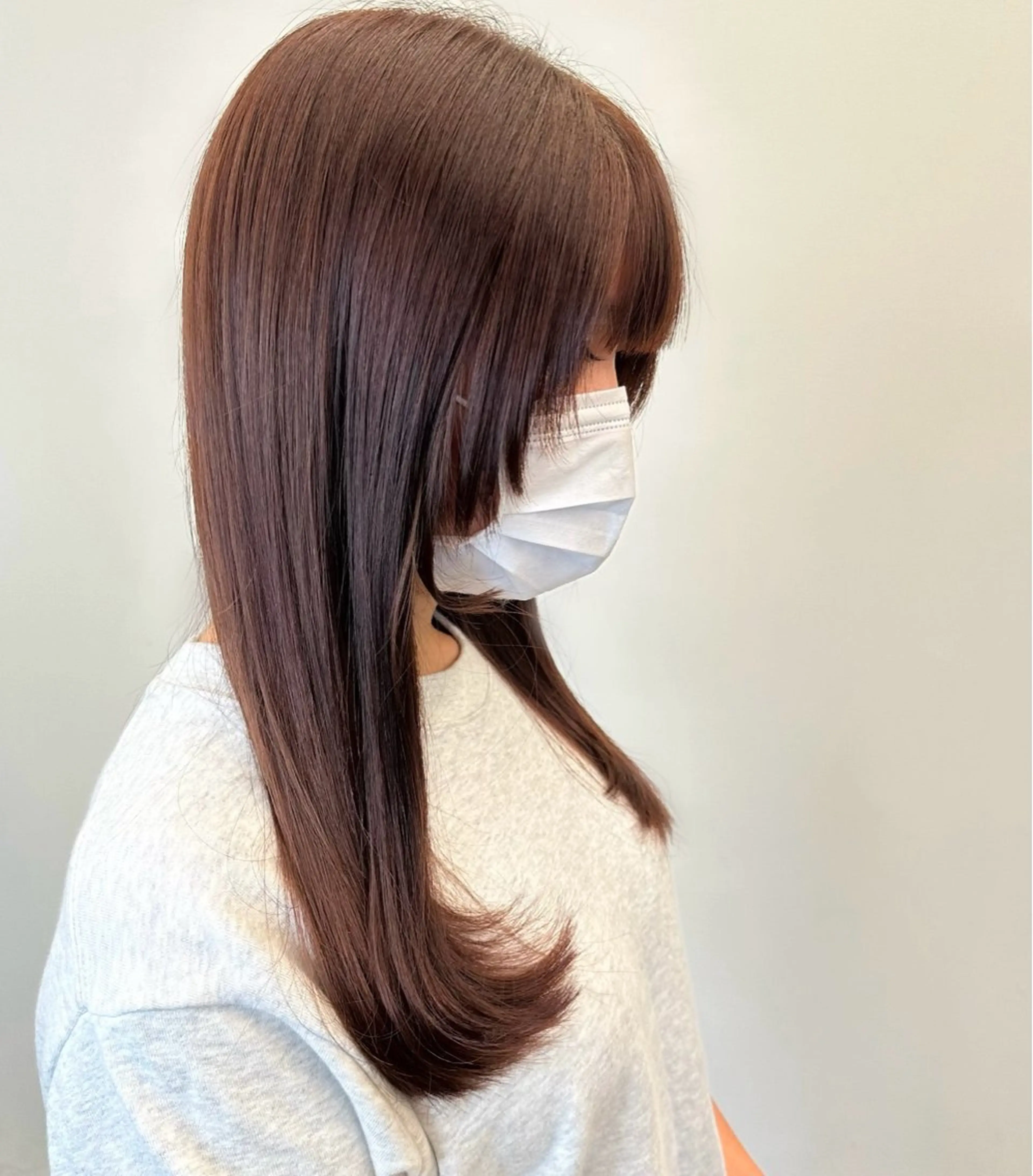 セミロング カラー 松田 宗のヘアスタイル