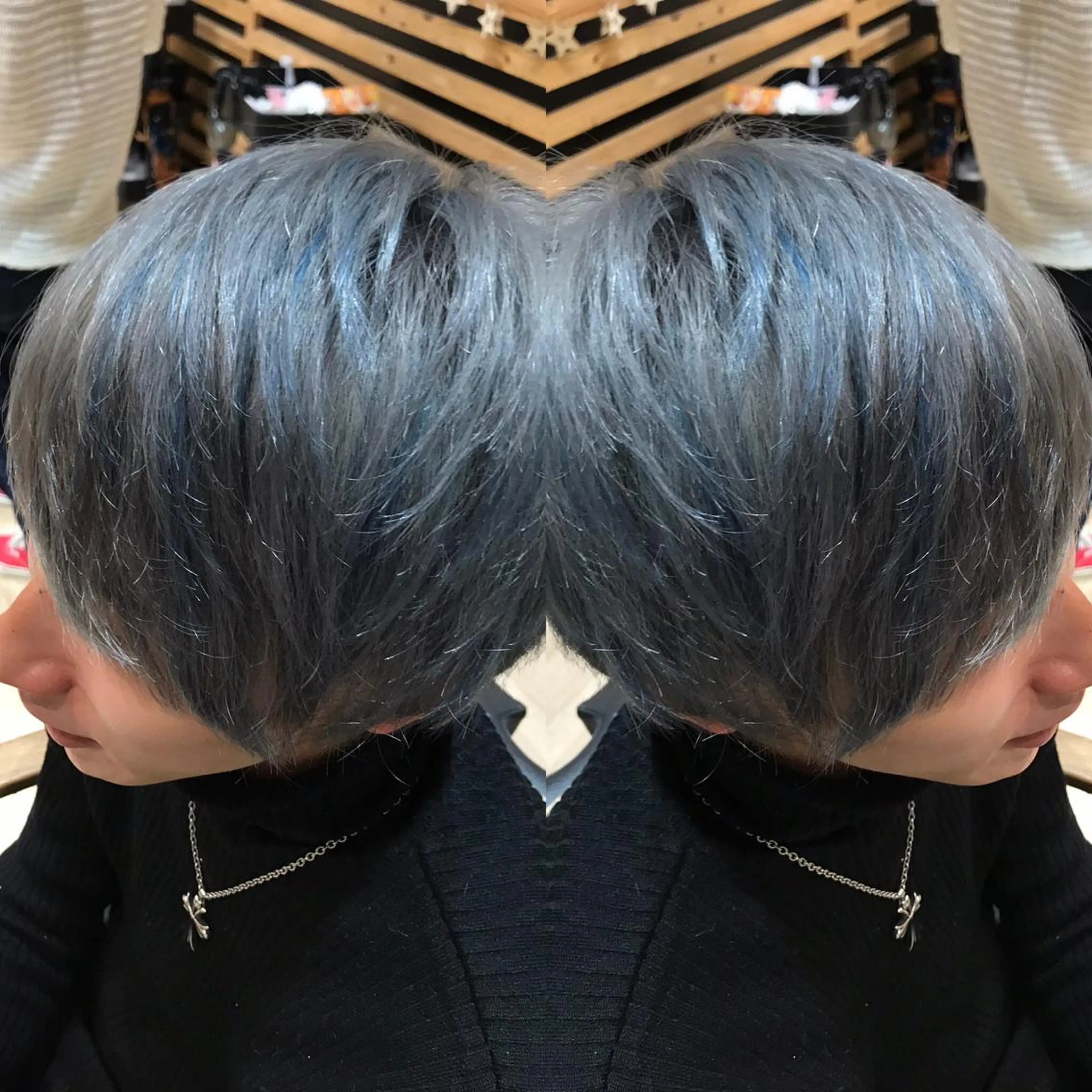 ショート カラー メンズ メンズハイライト ハイライトカラー シルバー ハイライト ヘアカラー 大久保 隆蔵のヘアスタイル