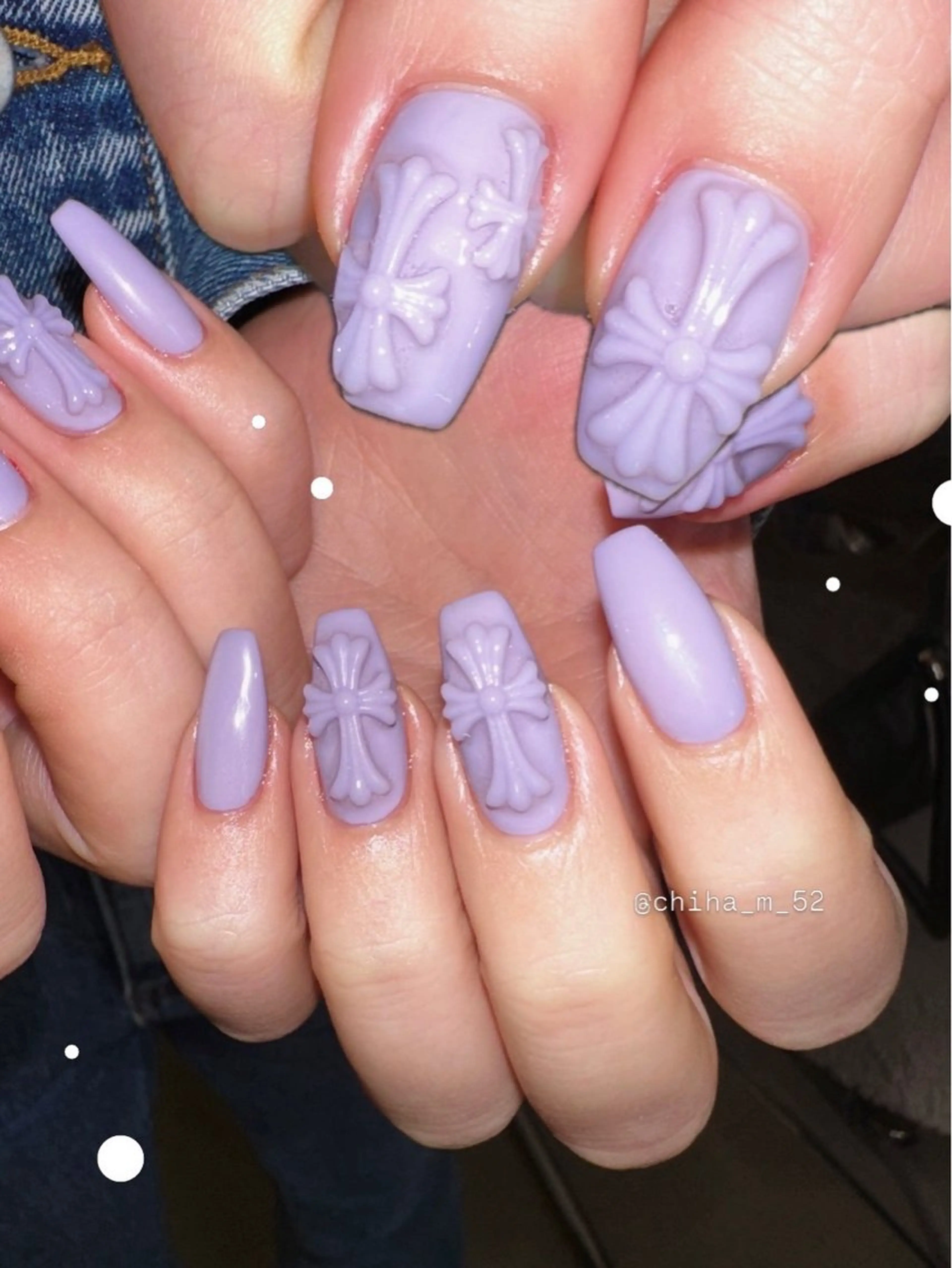 ネイル パープル ハンドネイル チハル ミチハタのネイルデザイン