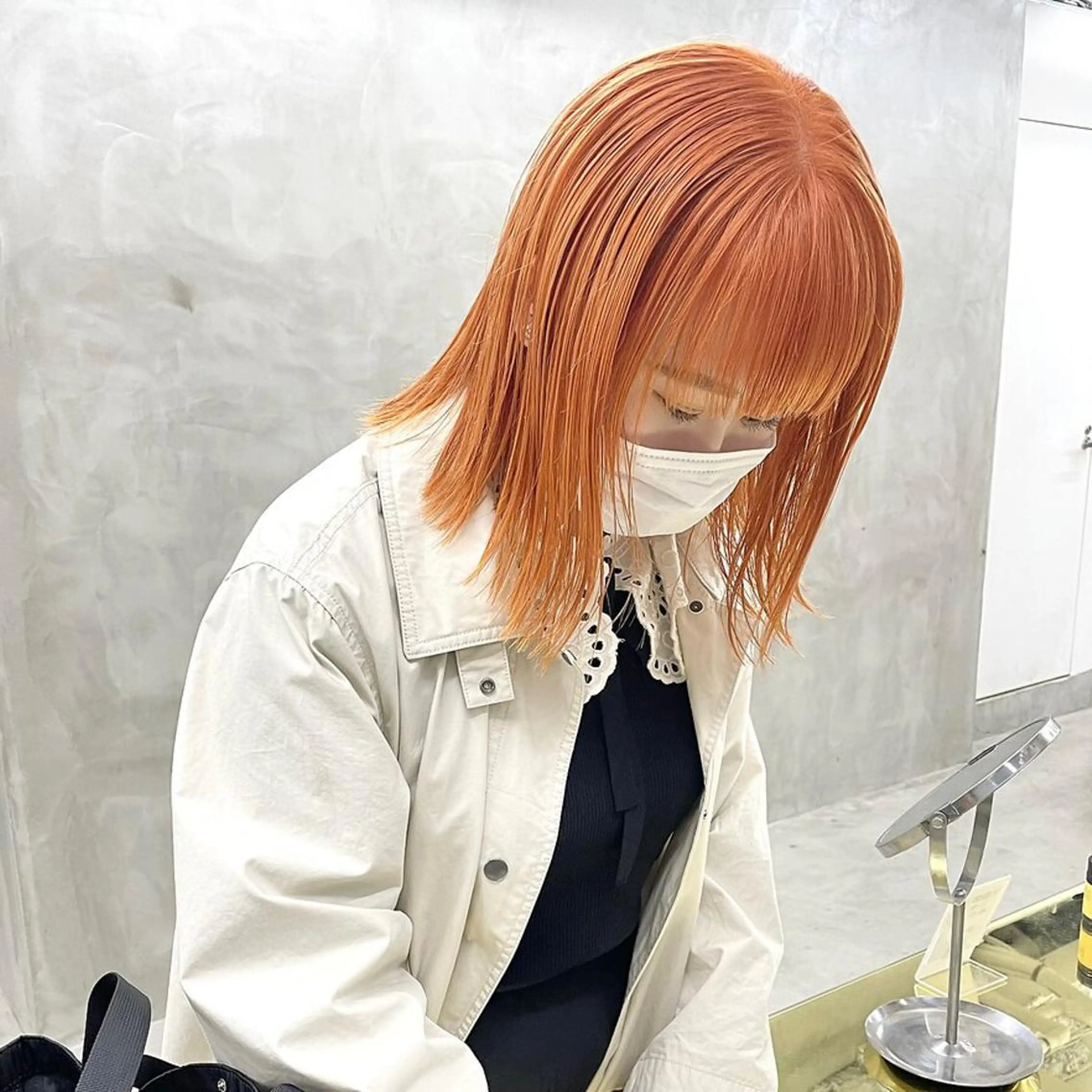 ショート カラー オレンジ 無料カットモデル募集 🌱ひょうがのヘアスタイル