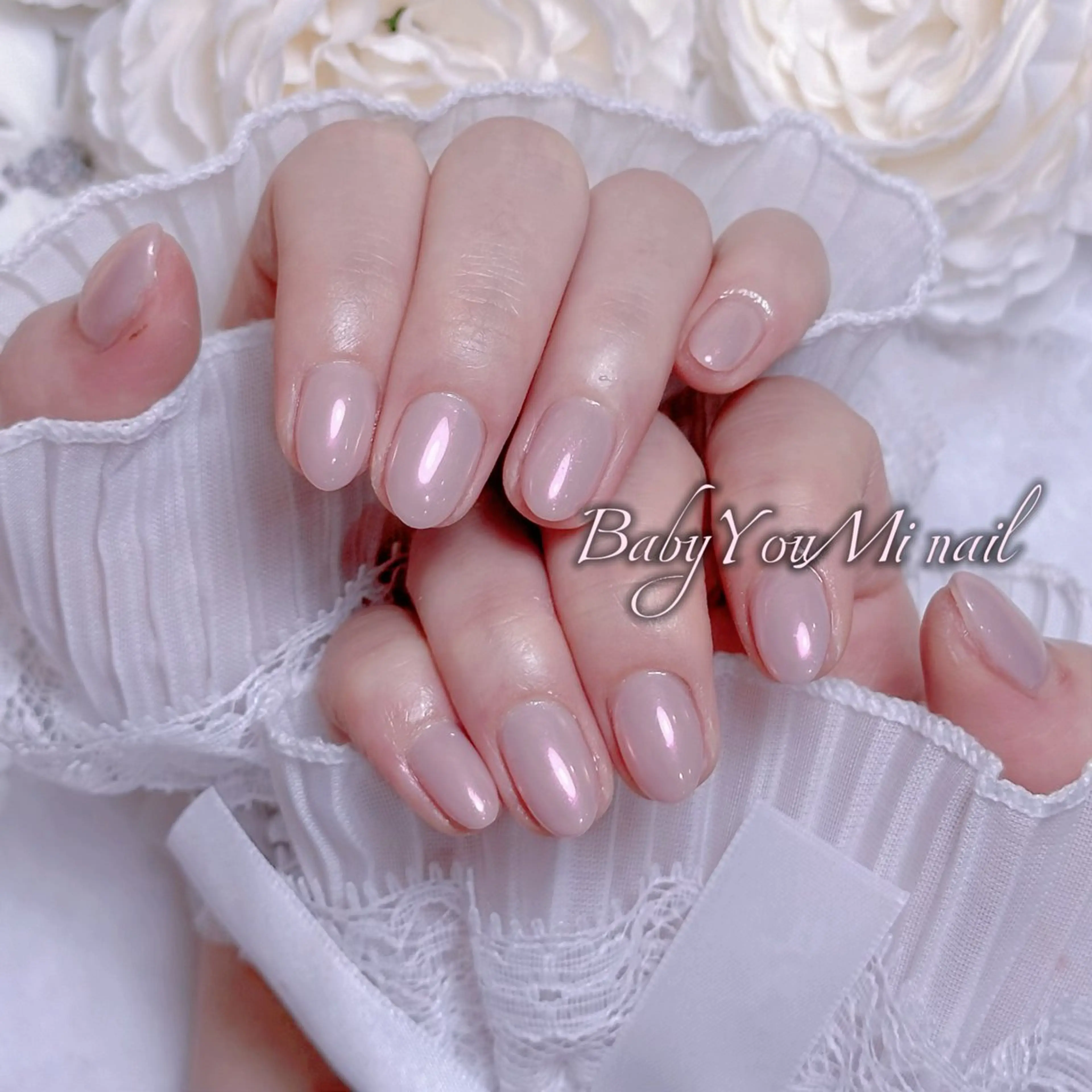 ネイル オーロラネイル チークネイル 成人式 フットネイル フレンチネイル ハンドネイル BabyYouMi nailのネイルデザイン
