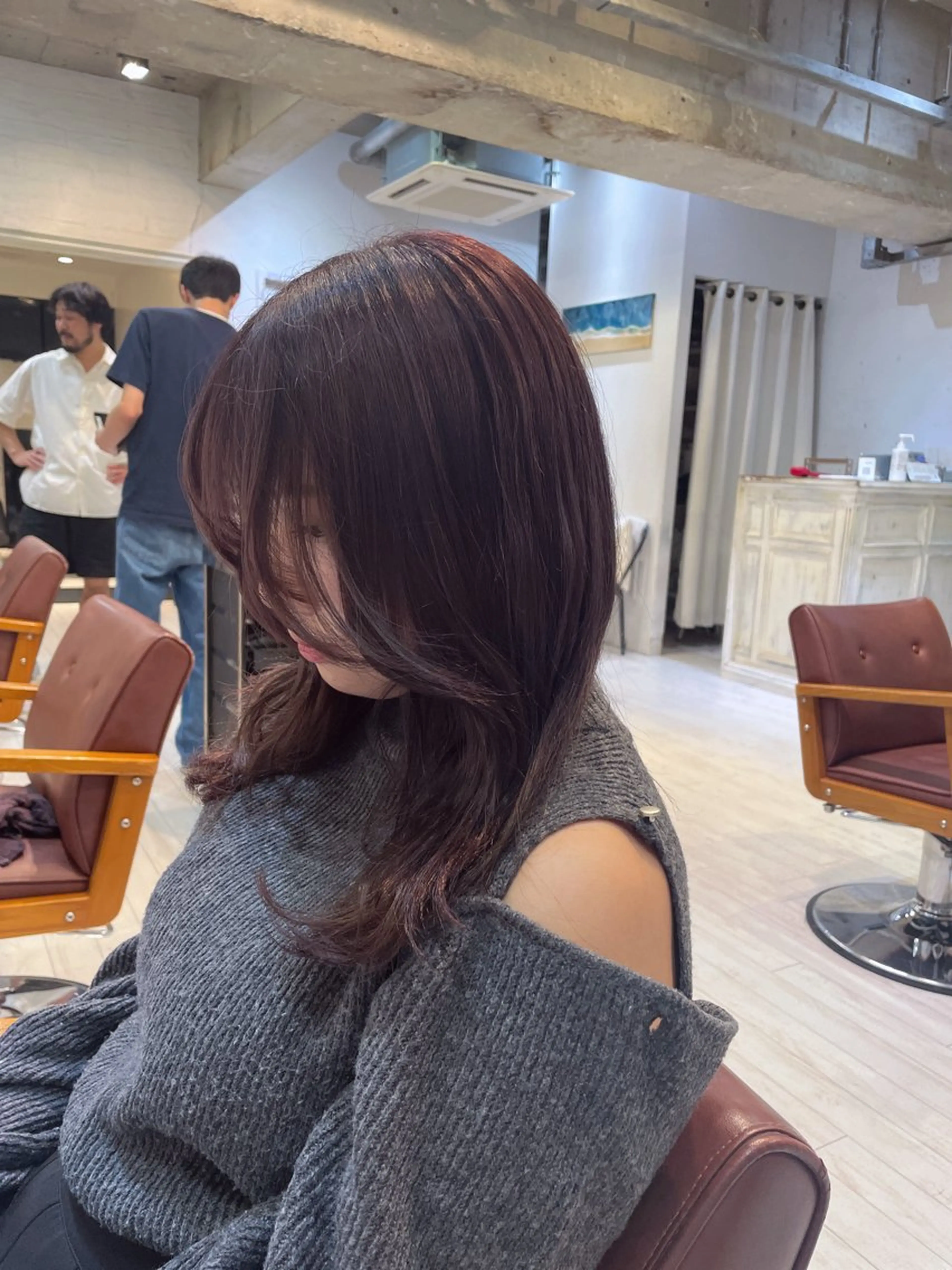 セミロング カラー 髪質改善／ブリーチ 宮武　湧斗のヘアスタイル