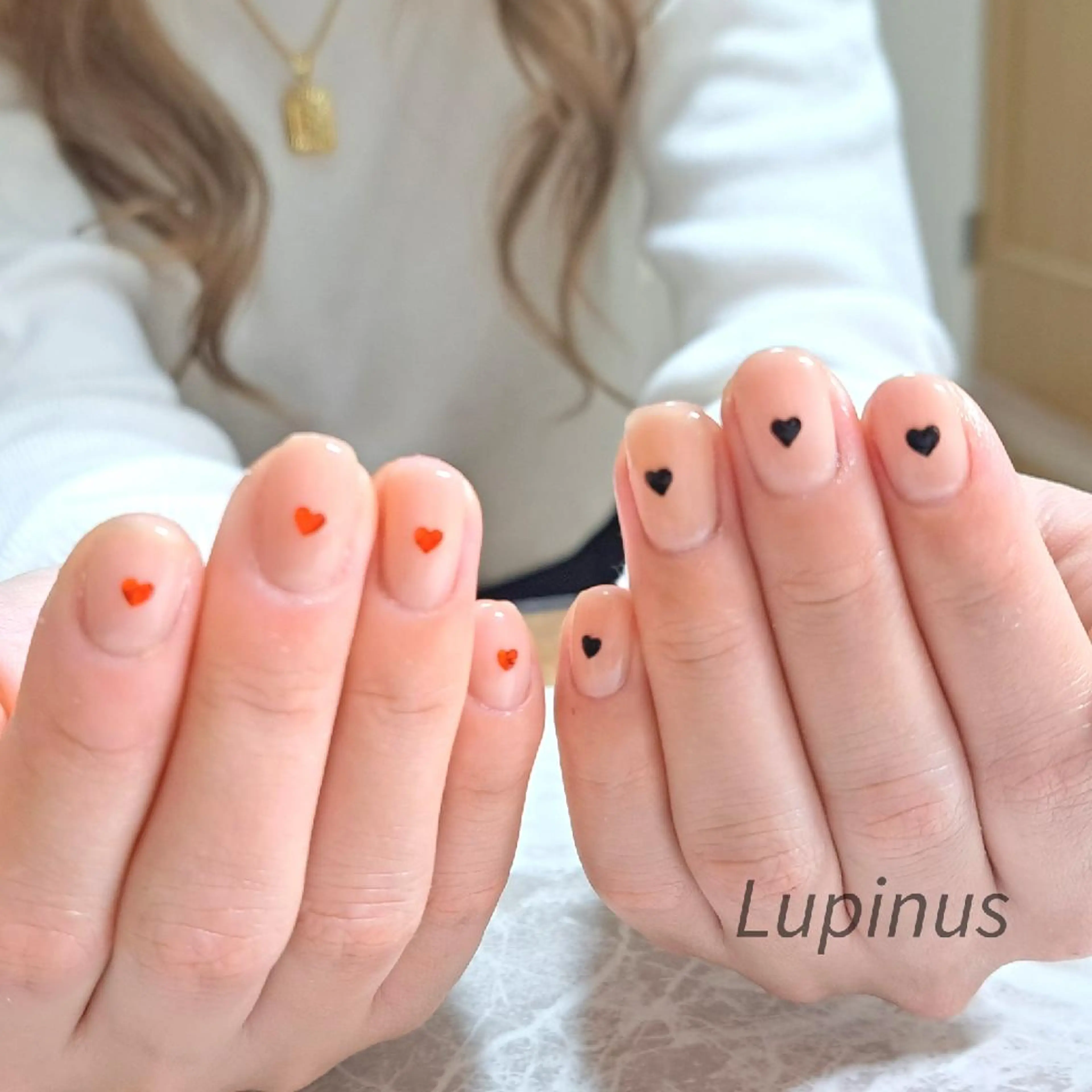 ネイル ハート シンプルネイル Lupinus ルピナスのネイルデザイン